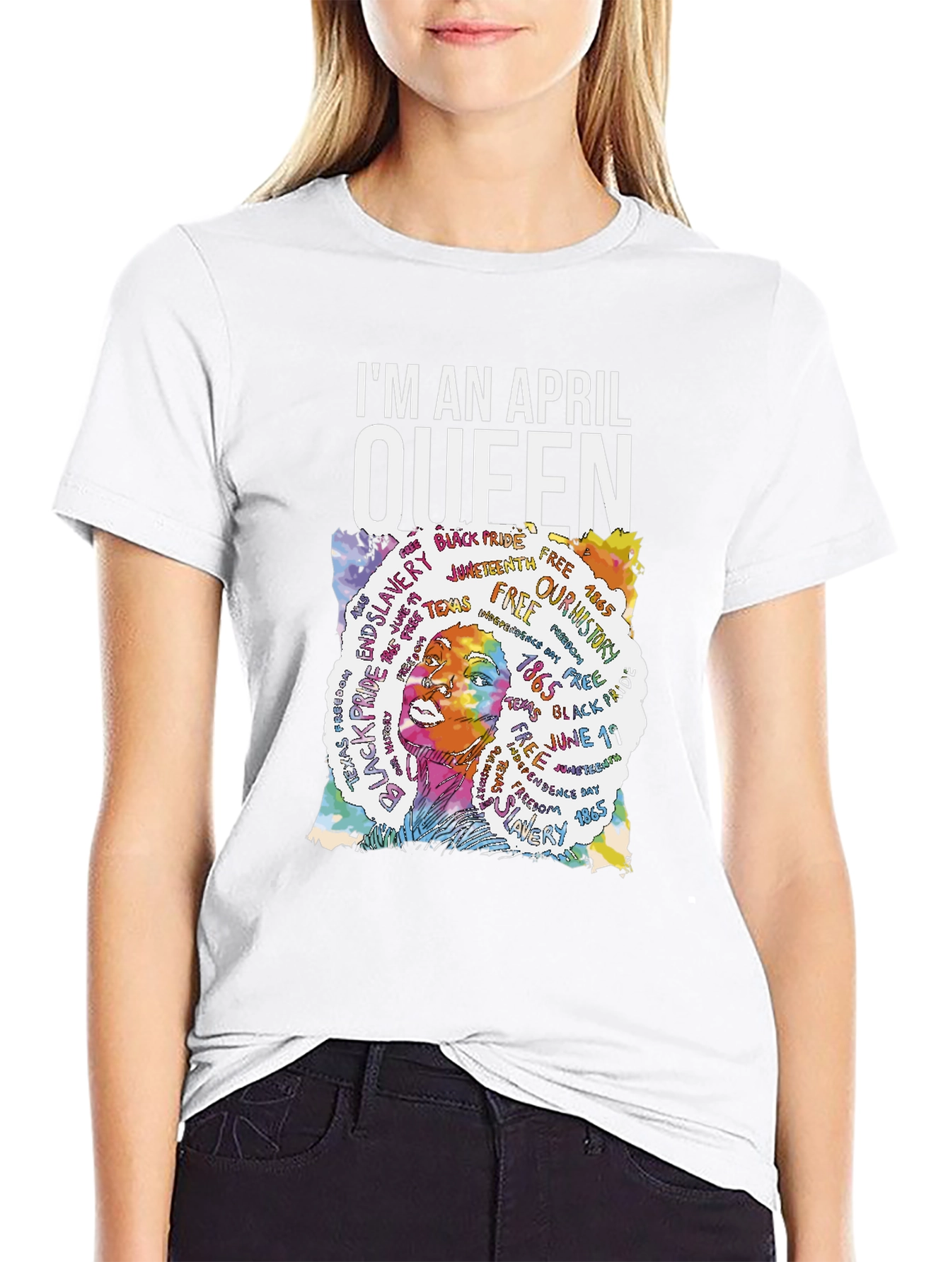 Im An April Queen Black T-Shirt
