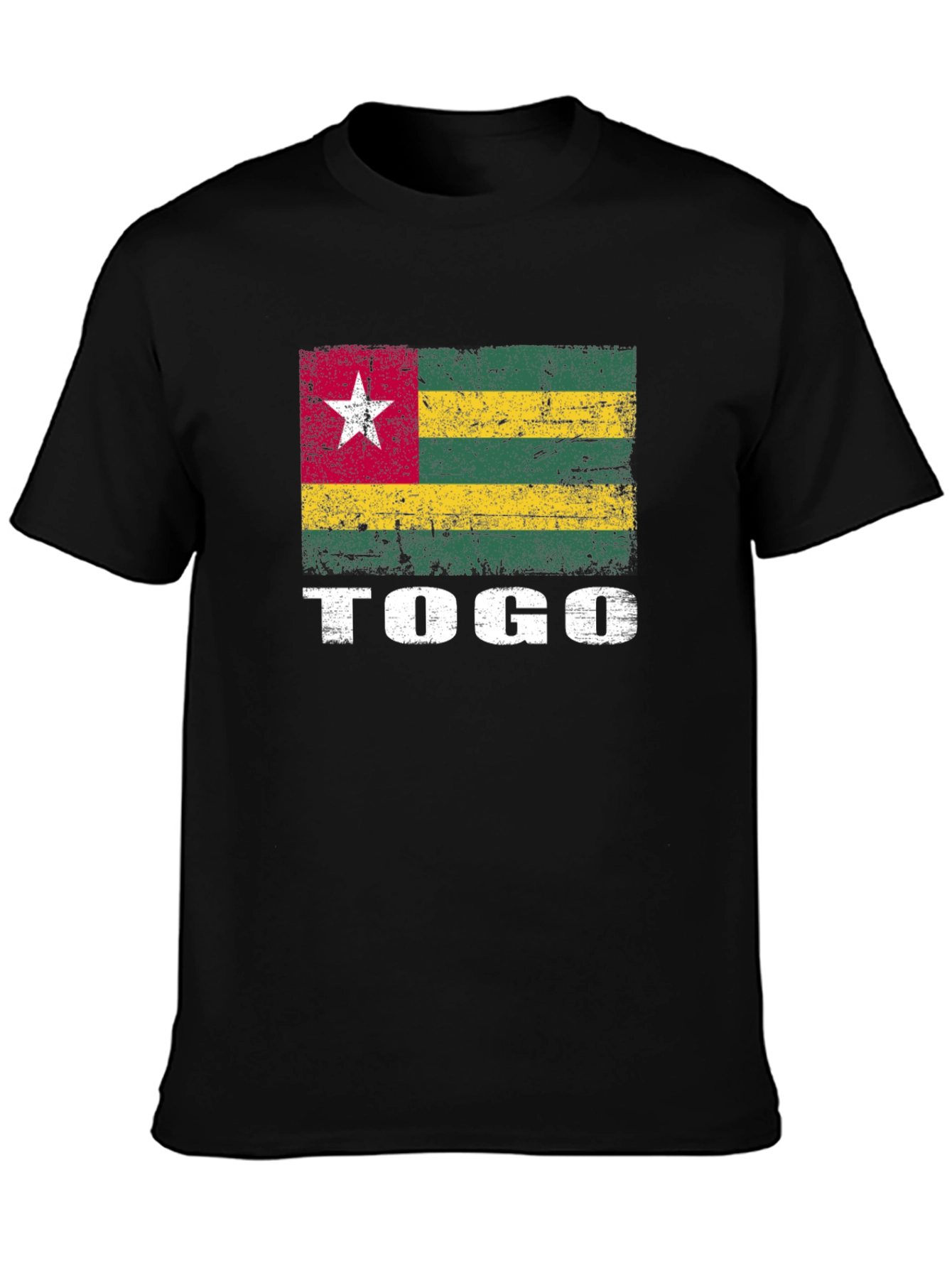 Togo Flag Graphic T-Shirt - Distressed Design