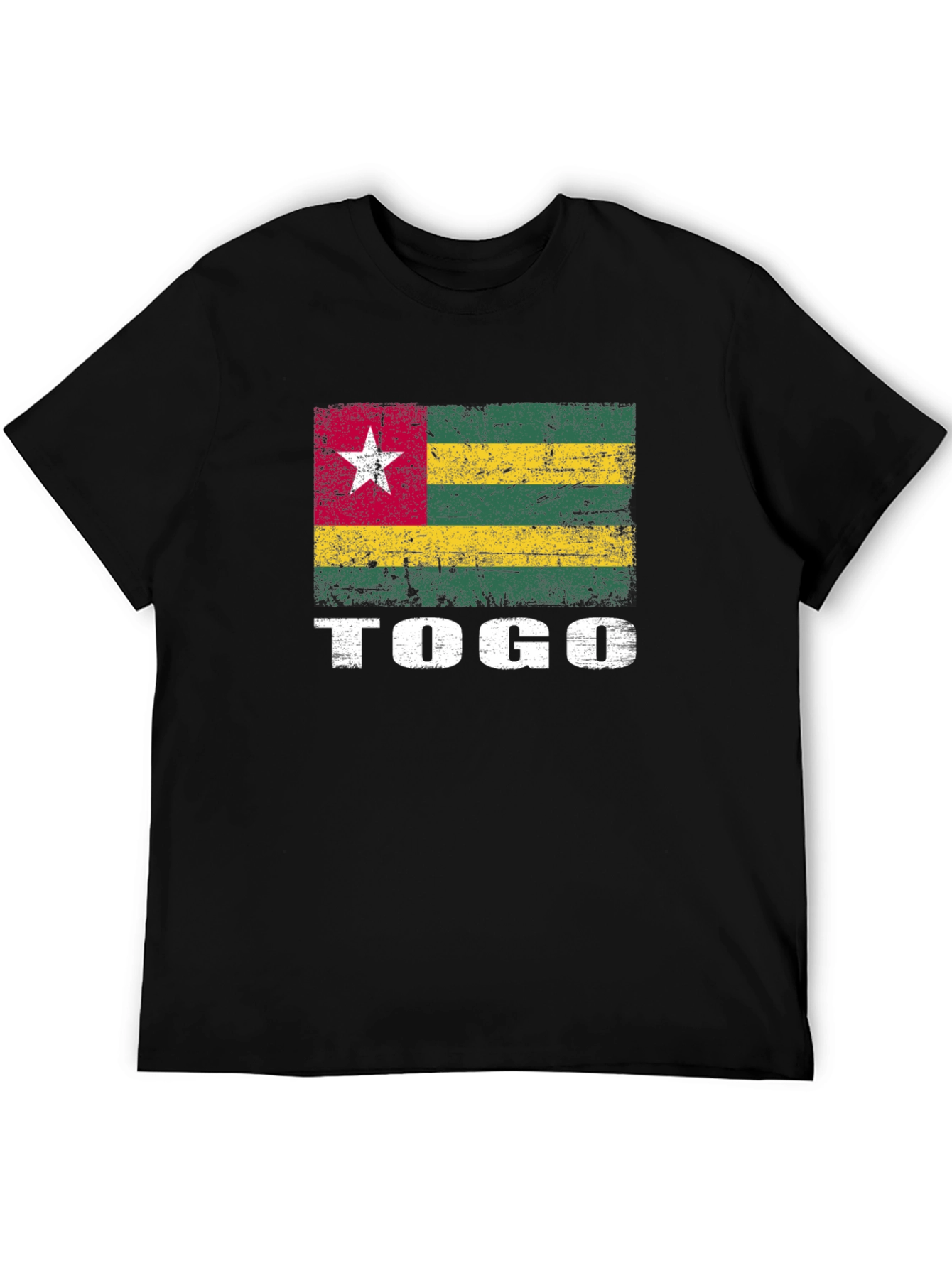Togo Flag Graphic T-Shirt - Distressed Design