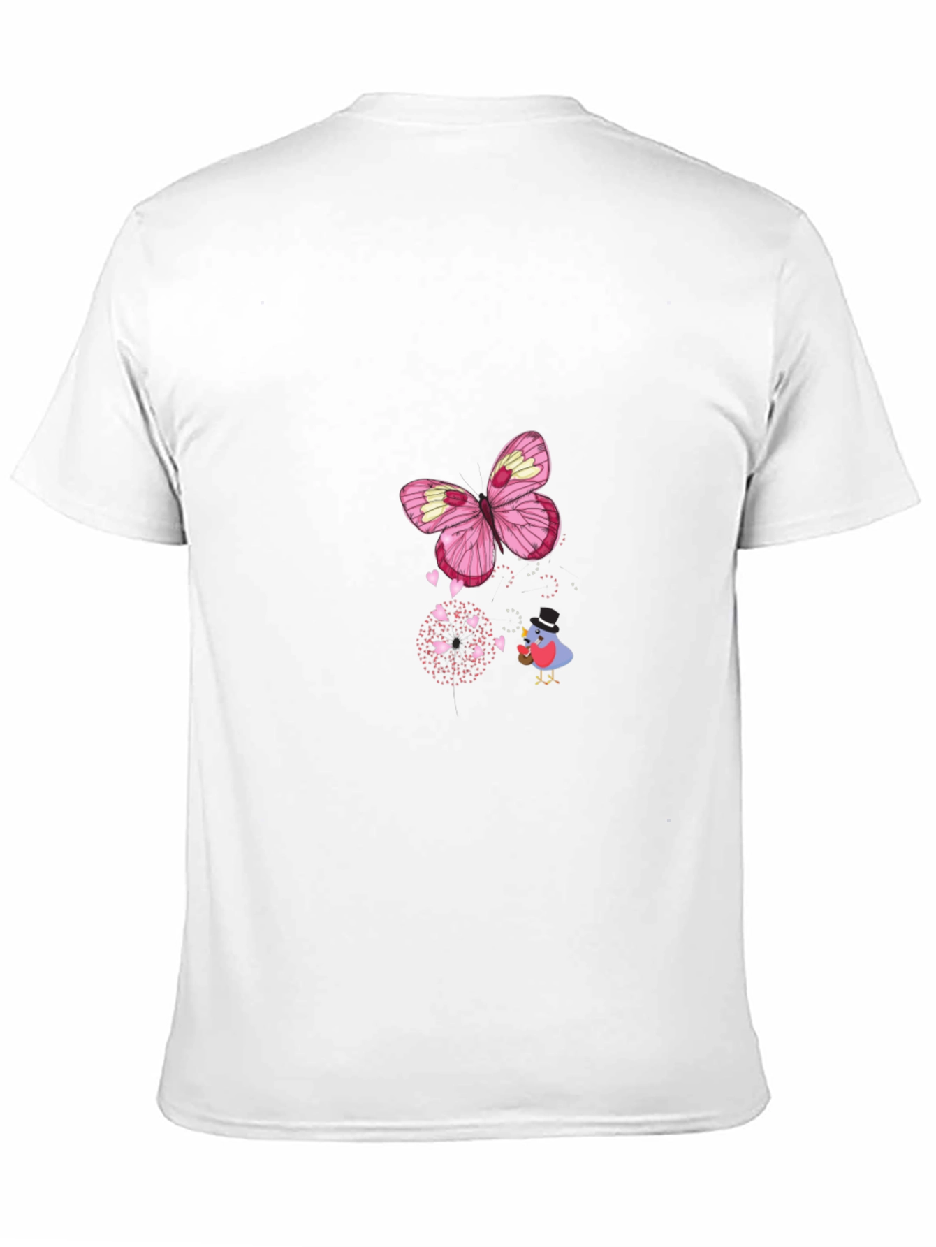 Butterfly Bird Graphic Black T-Shirt