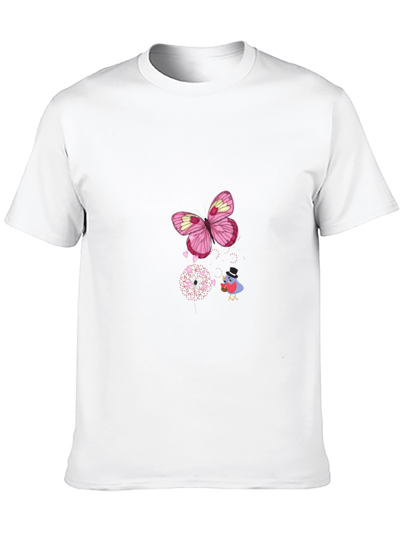 Butterfly Bird Graphic Black T-Shirt