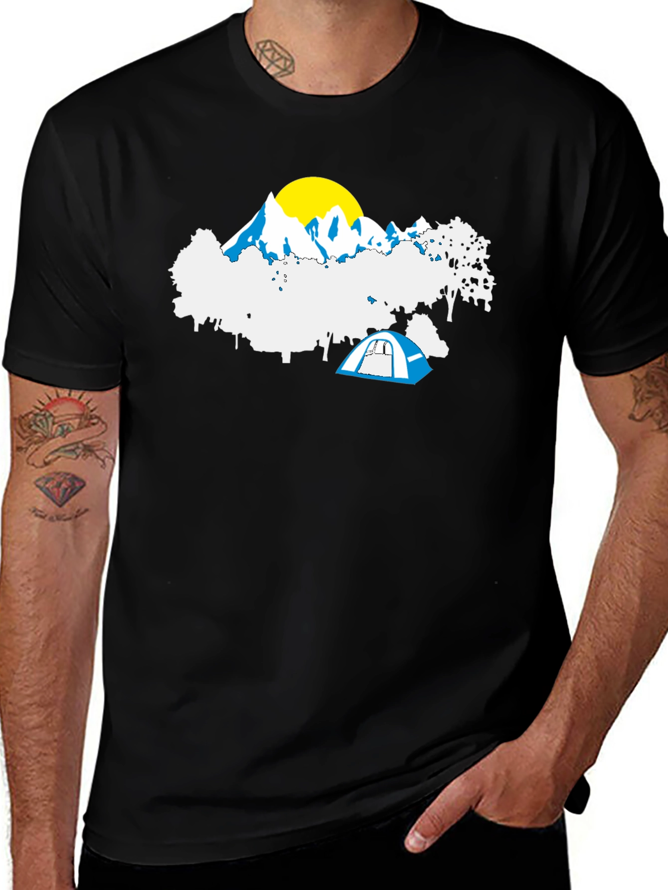 Camping Adventure T-Shirt - Mountain Tent Graphic Tee