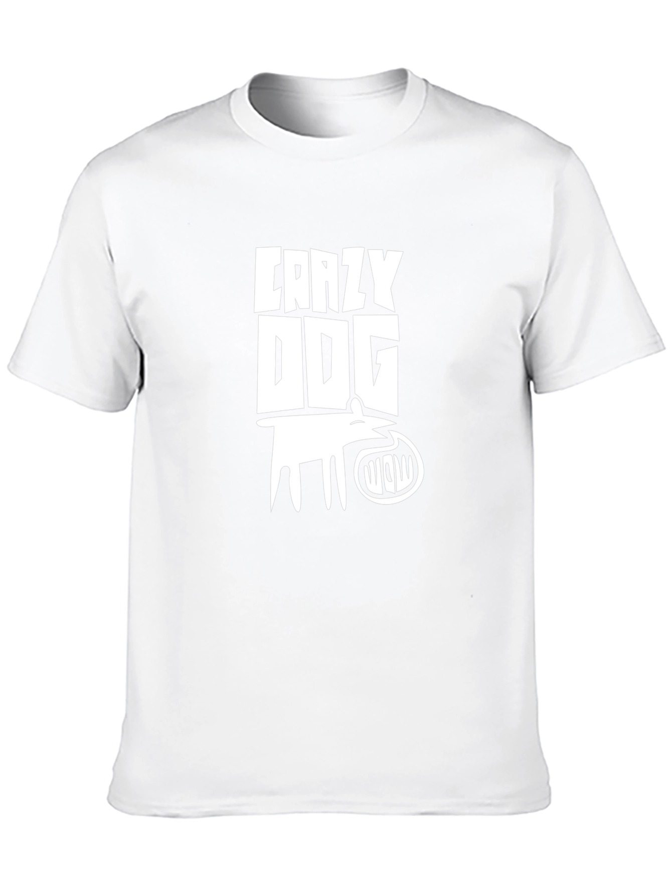 Crazy Dog Graphic Print Black T-Shirt
