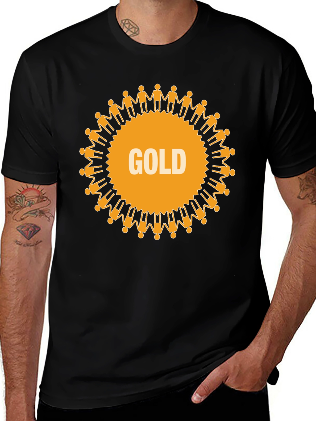 Unity Gold Graphic Tee - Black