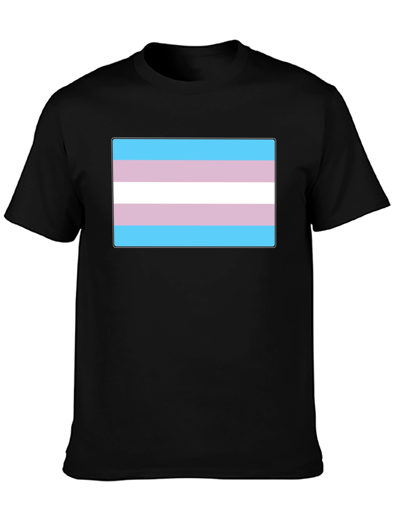 Transgender Pride Flag T-Shirt - Black Cotton Tee