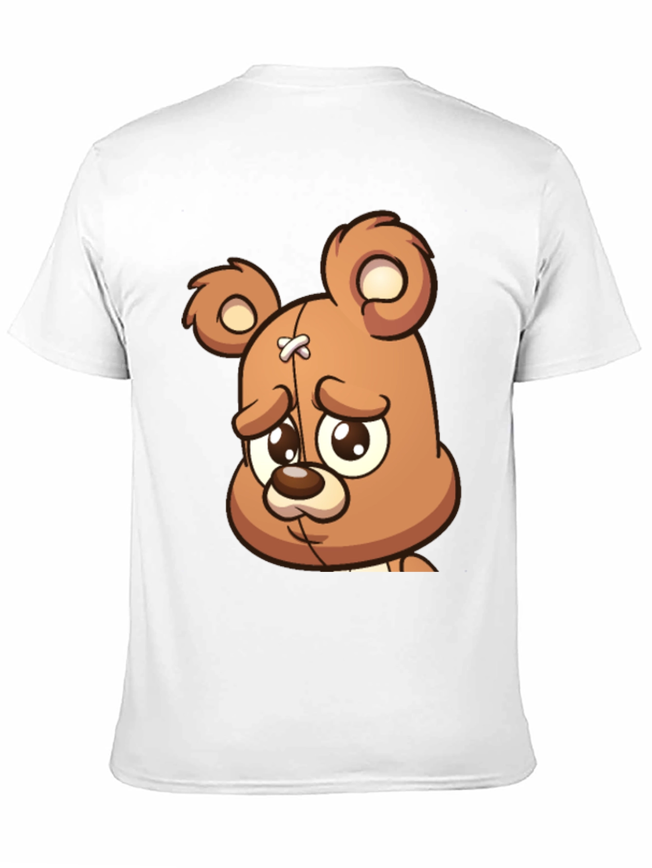 Sad Teddy Bear Graphic T-Shirt - Black