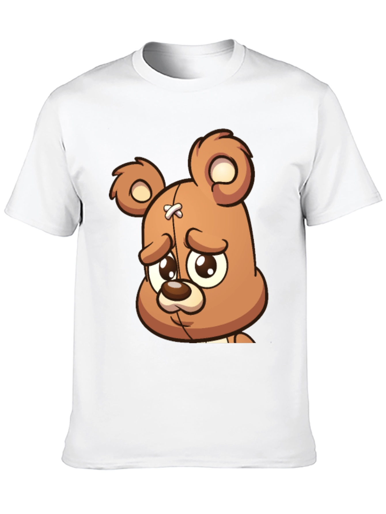 Sad Teddy Bear Graphic T-Shirt - Black