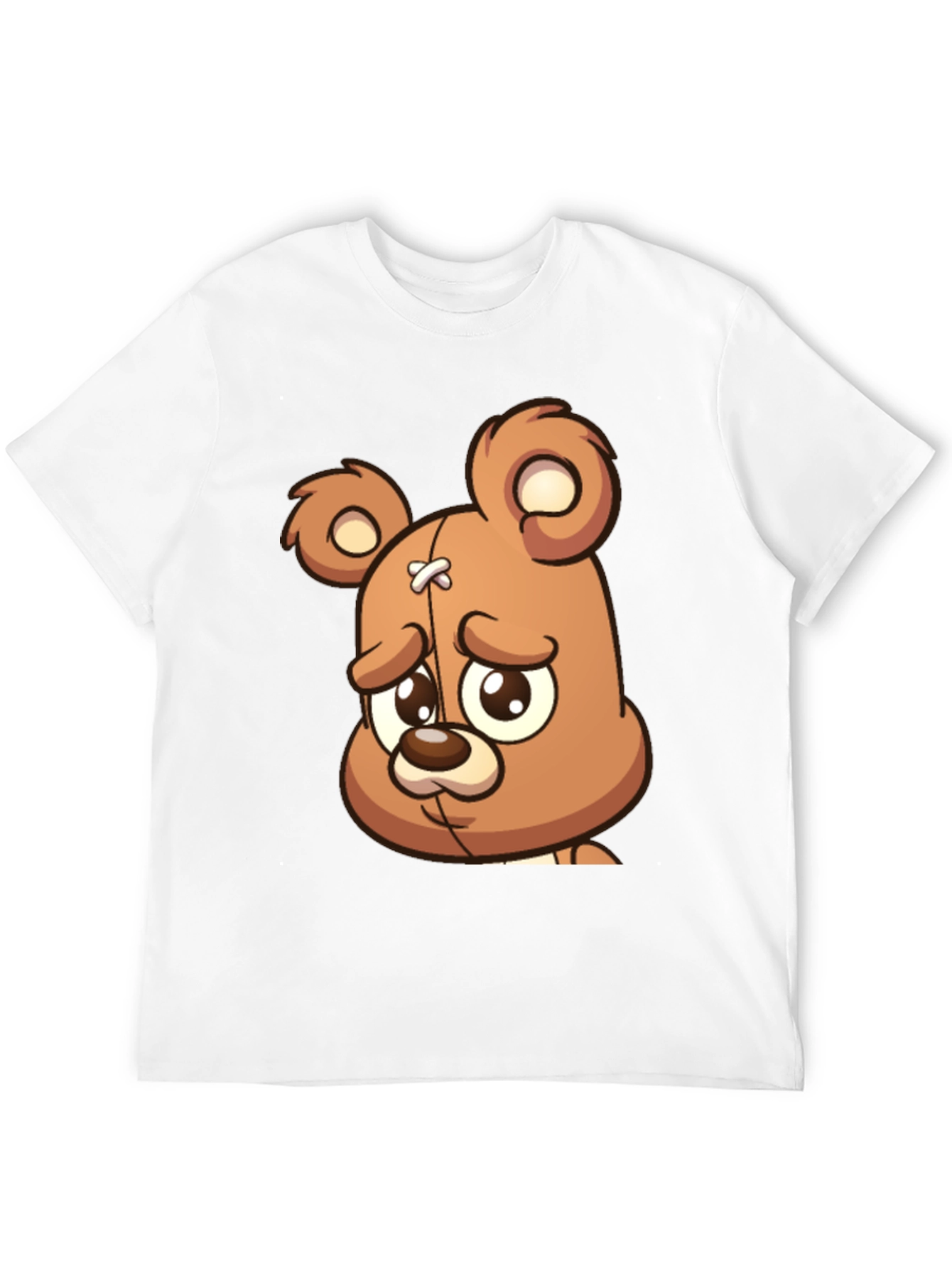 Sad Teddy Bear Graphic T-Shirt - Black