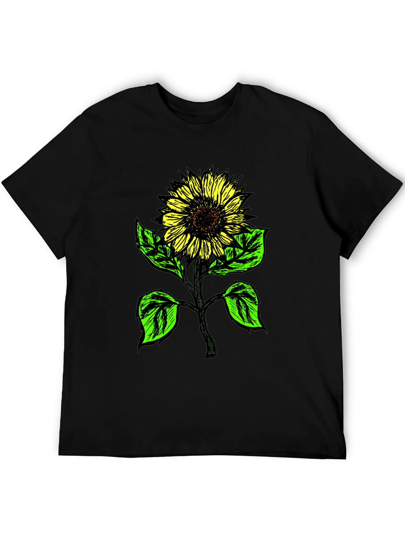 Sunflower Graphic Print Tee - Black