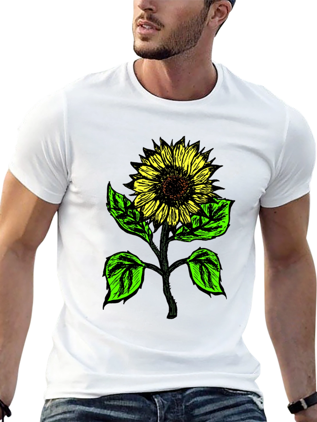 Sunflower Graphic Print Tee - Black