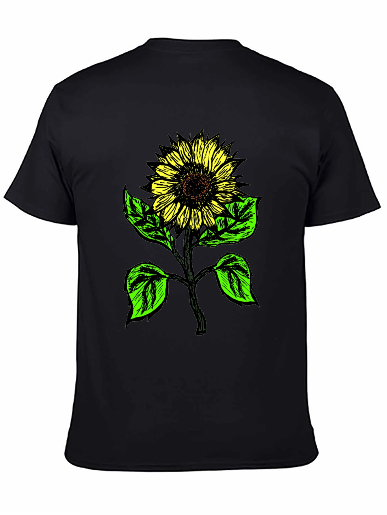 Sunflower Graphic Print Tee - Black