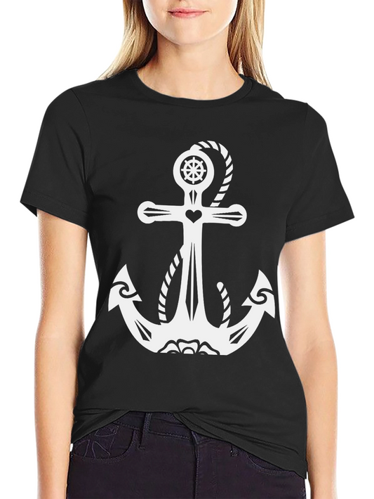 Anchor Heart T-Shirt - Black Graphic Tee