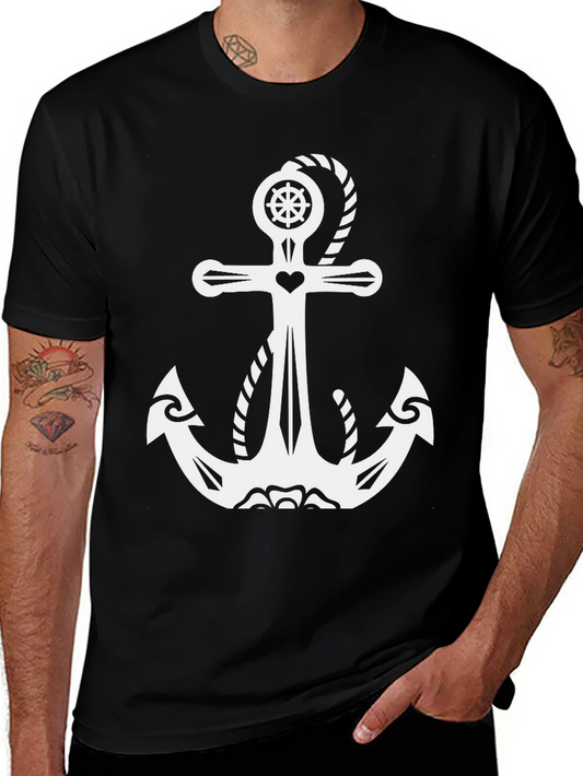 Anchor Heart T-Shirt - Black Graphic Tee
