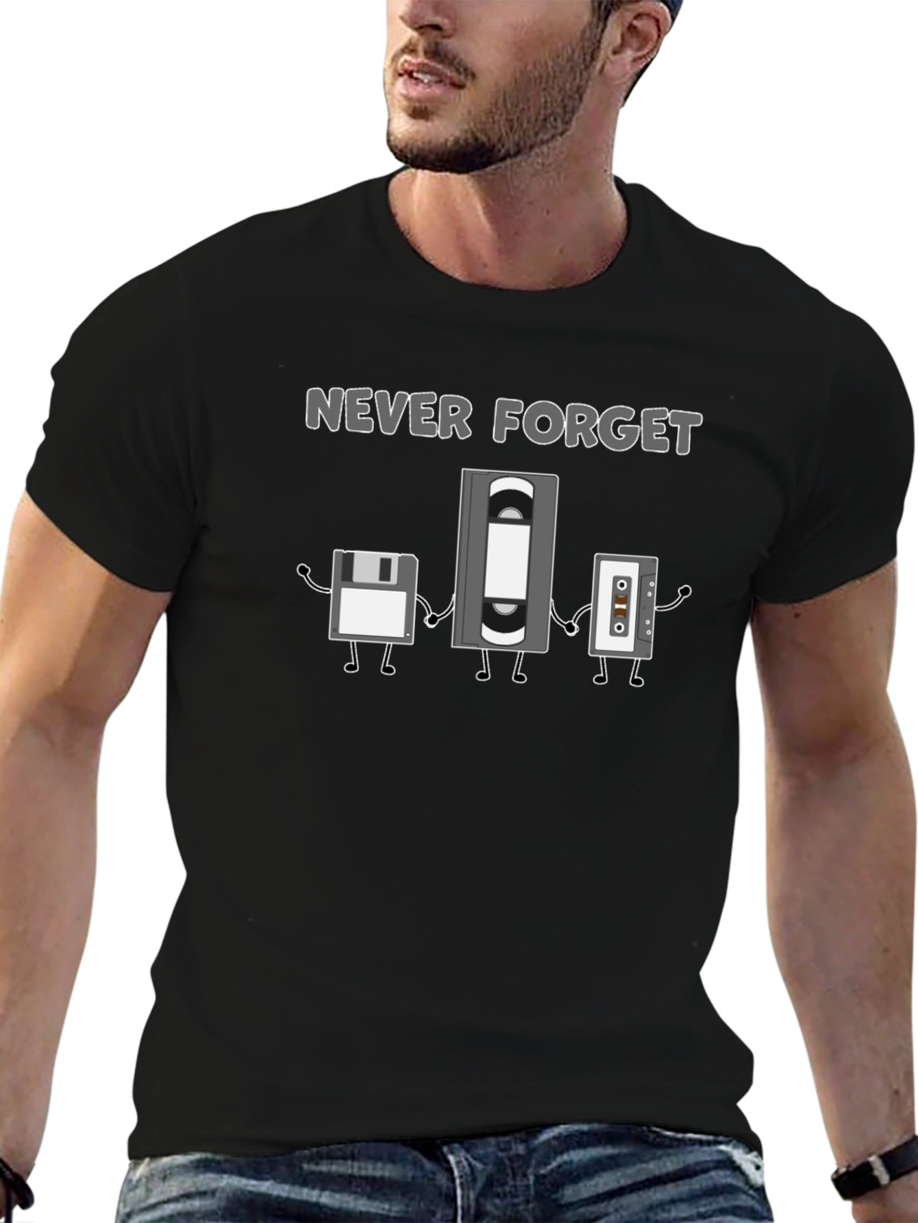 Never Forget Retro Tech T-Shirt