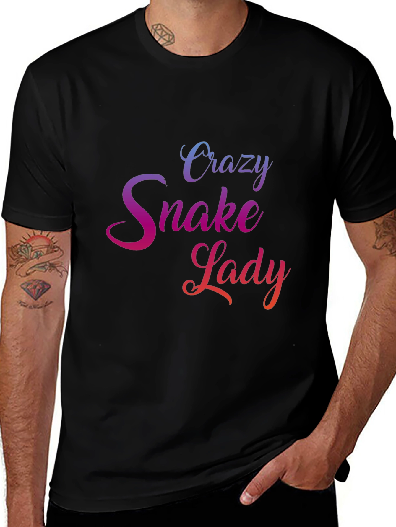 Crazy Snake Lady Graphic T-Shirt