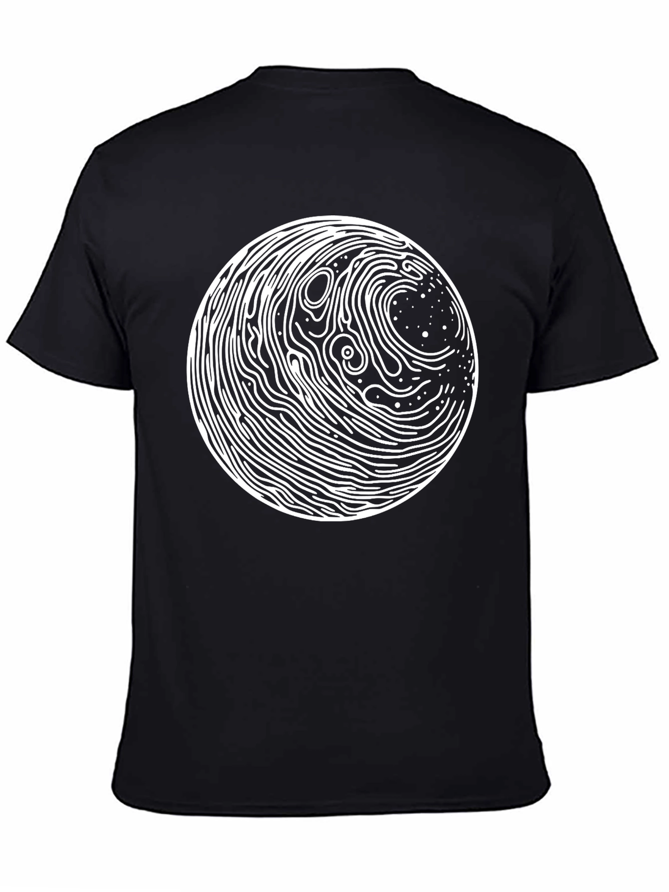 Abstract Circle Graphic Print Black T-Shirt