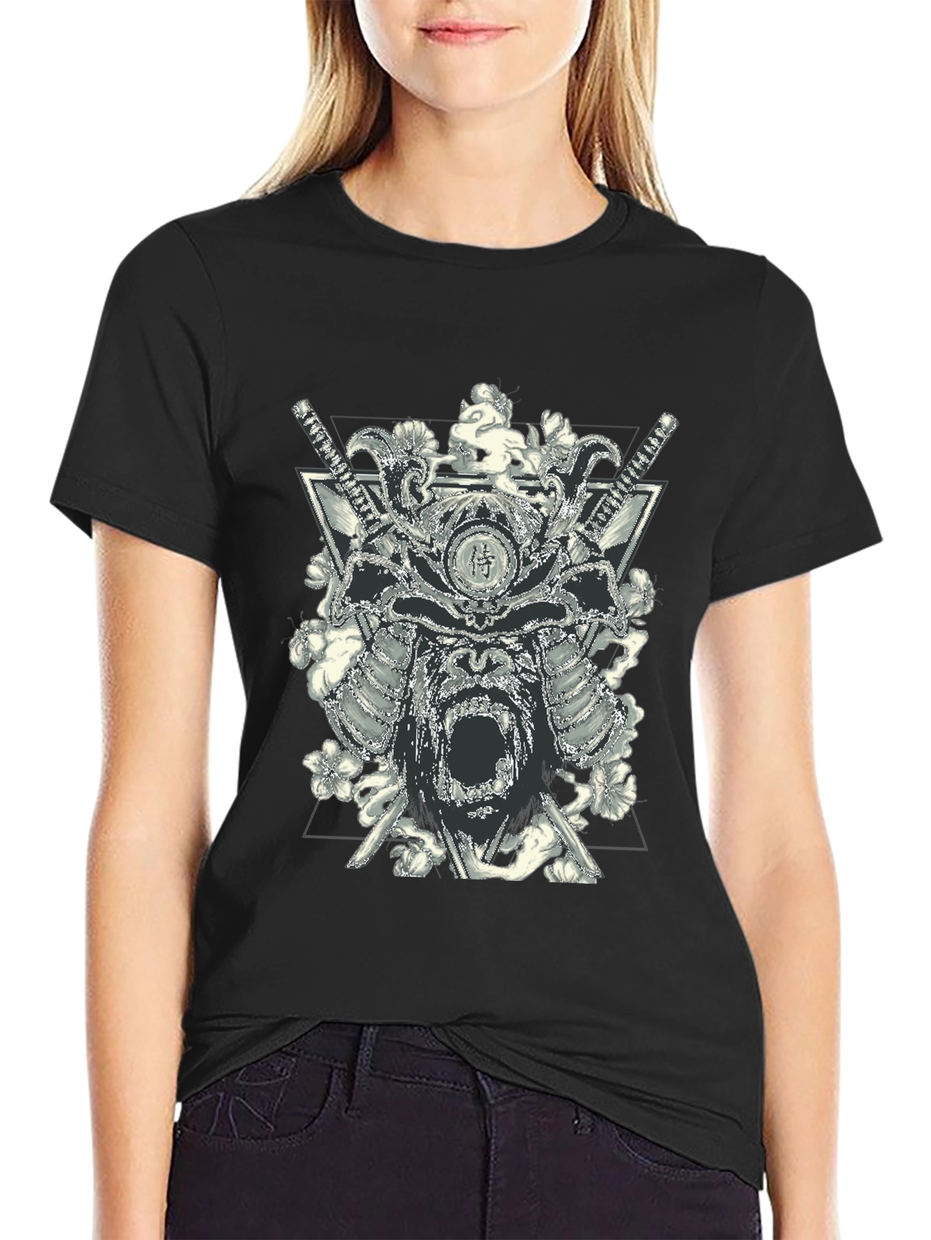 Samurai Gorilla Black Graphic T-Shirt