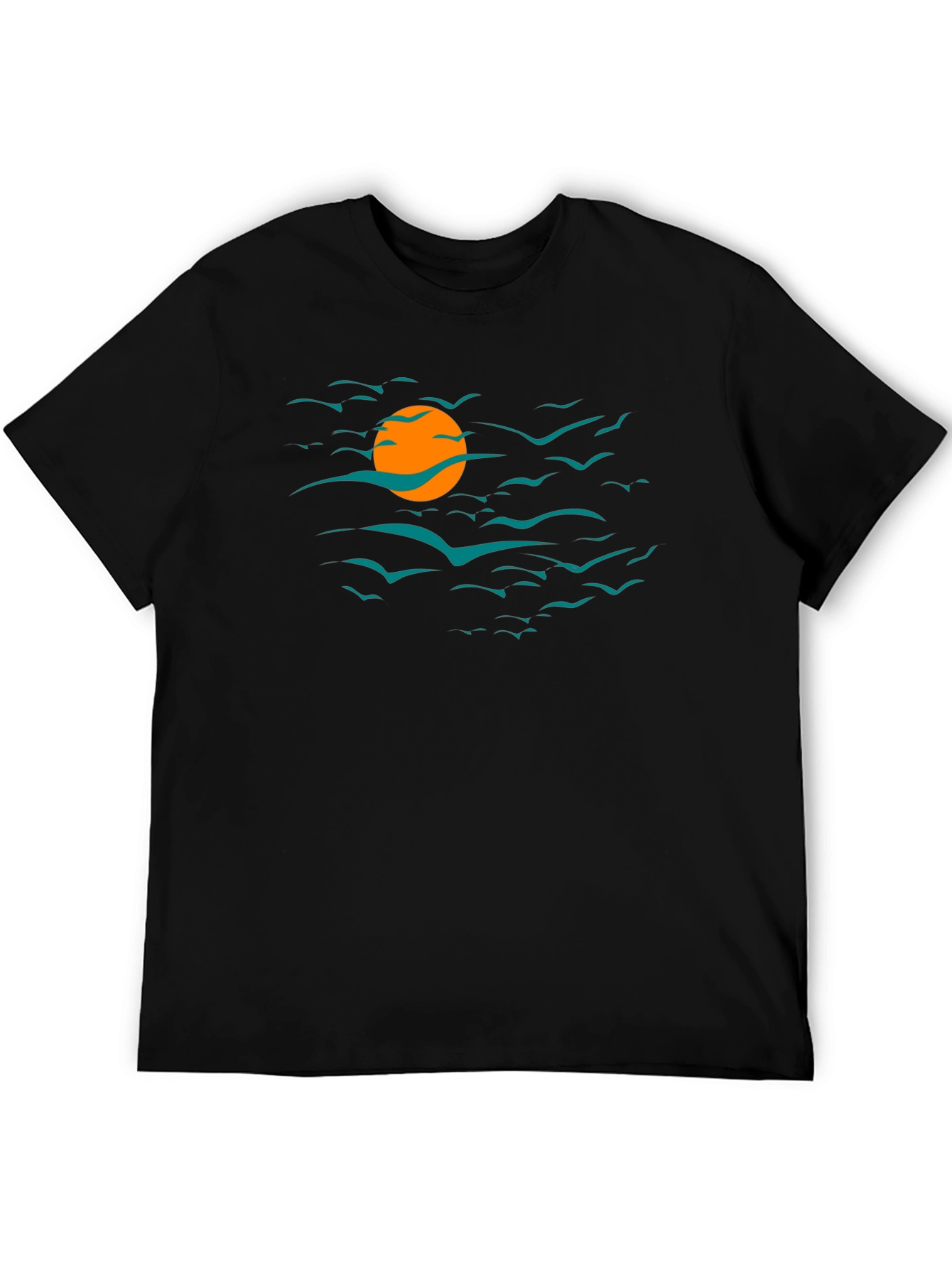 Sunset Bird Graphic Tee - Black