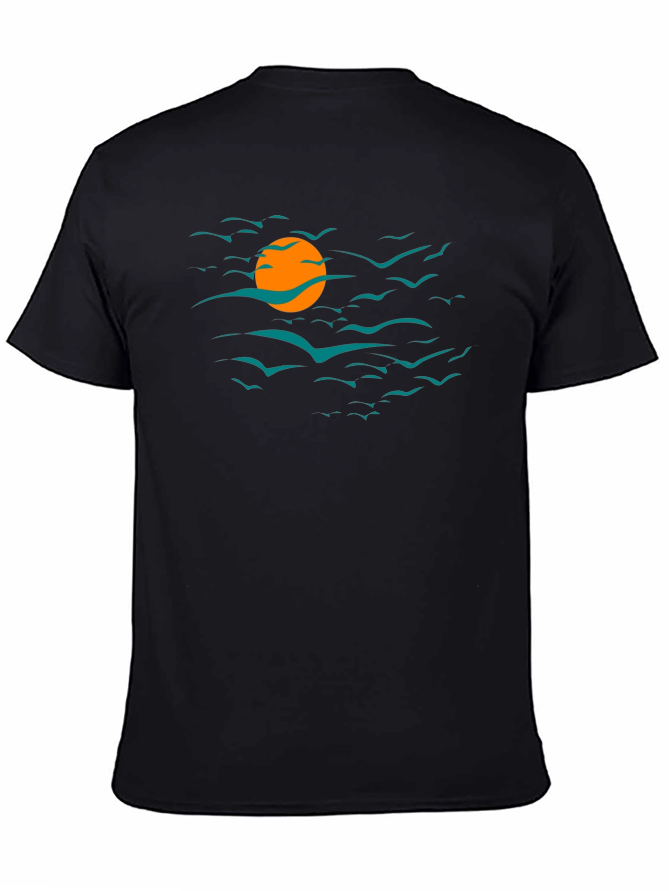 Sunset Bird Graphic Tee - Black