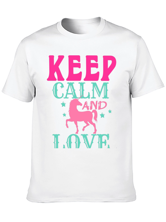 Keep Calm and Love Unicorn Black T-Shirt