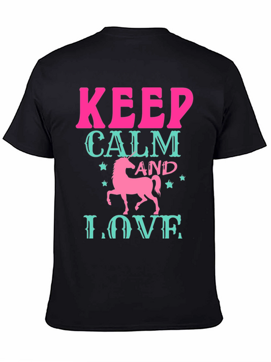 Keep Calm and Love Unicorn Black T-Shirt