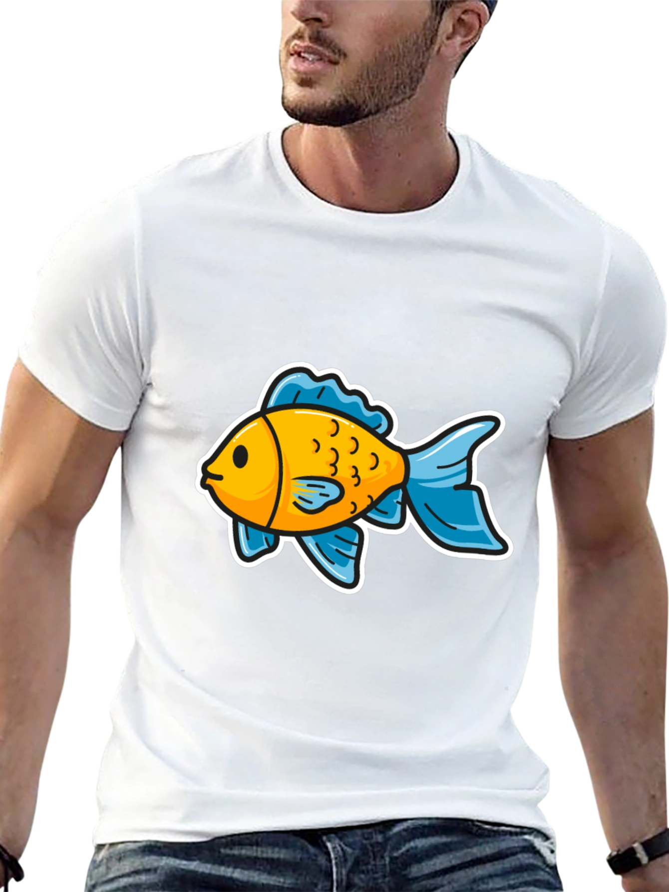 Goldfish Graphic Tee - Black Cotton Blend