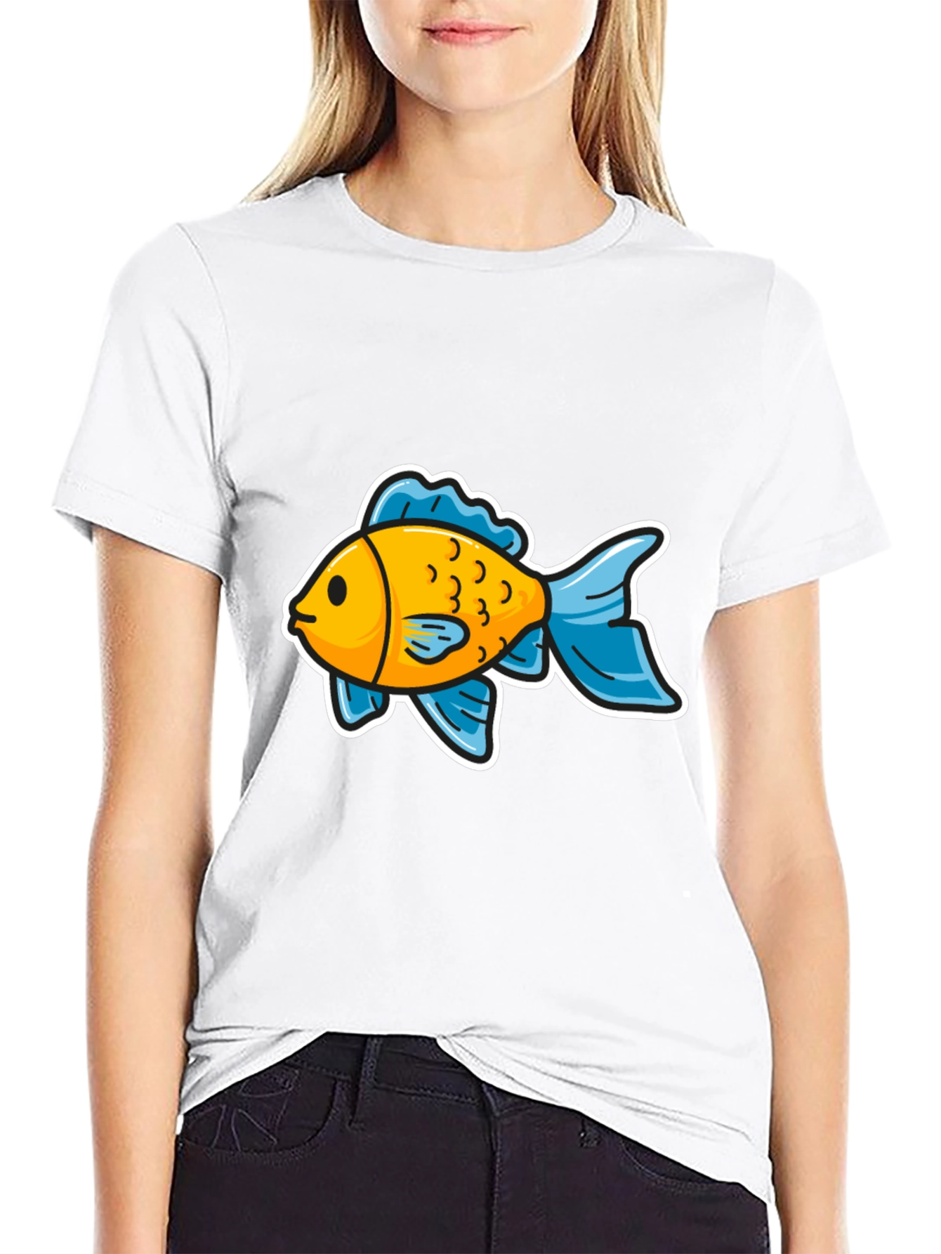 Goldfish Graphic Tee - Black Cotton Blend
