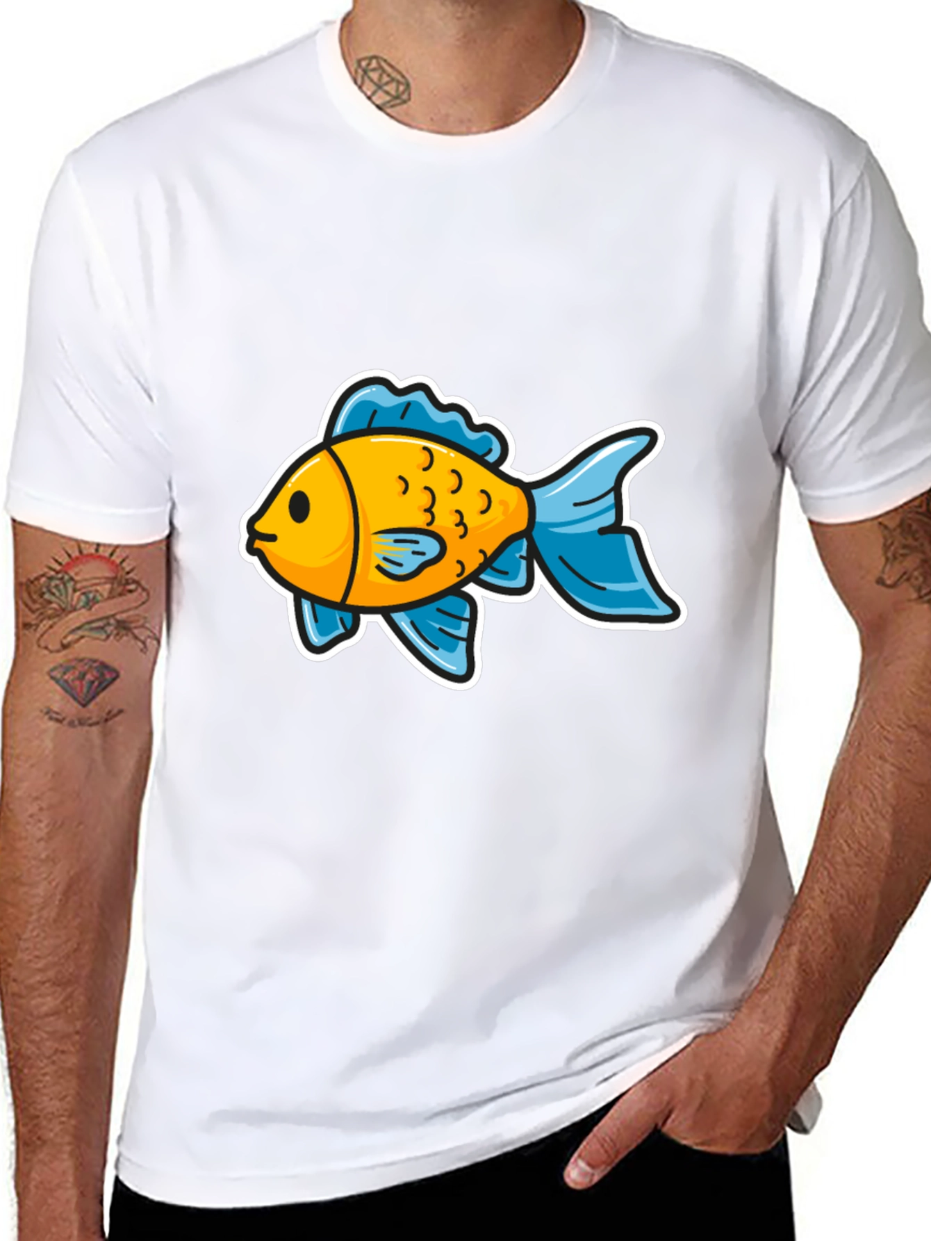 Goldfish Graphic Tee - Black Cotton Blend