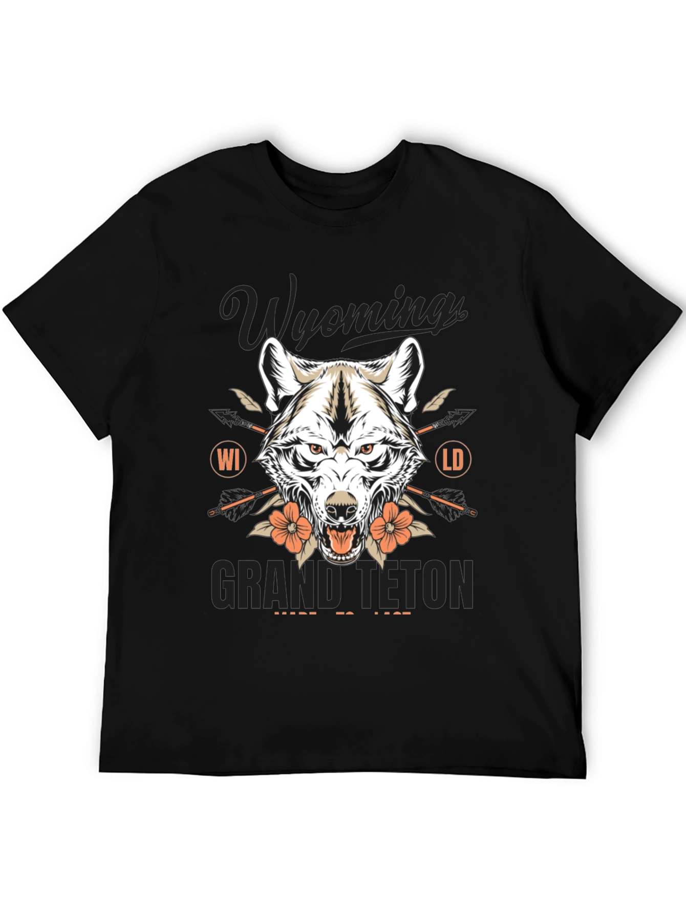 Wyoming Grand Teton Wolf Graphic Tee