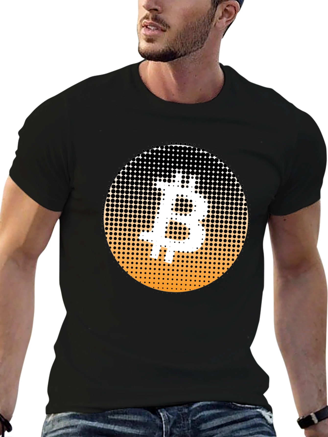 Bitcoin Halftone T-Shirt - Crypto Currency Tee