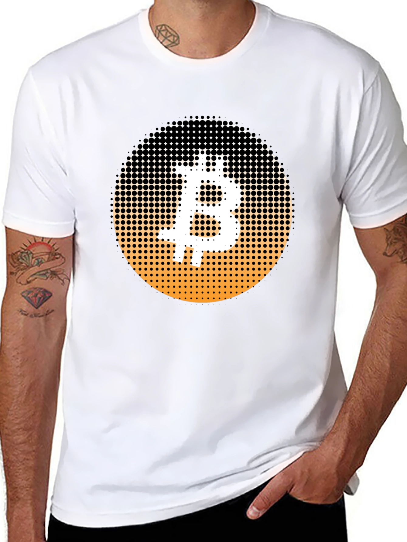 Bitcoin Halftone T-Shirt - Crypto Currency Tee