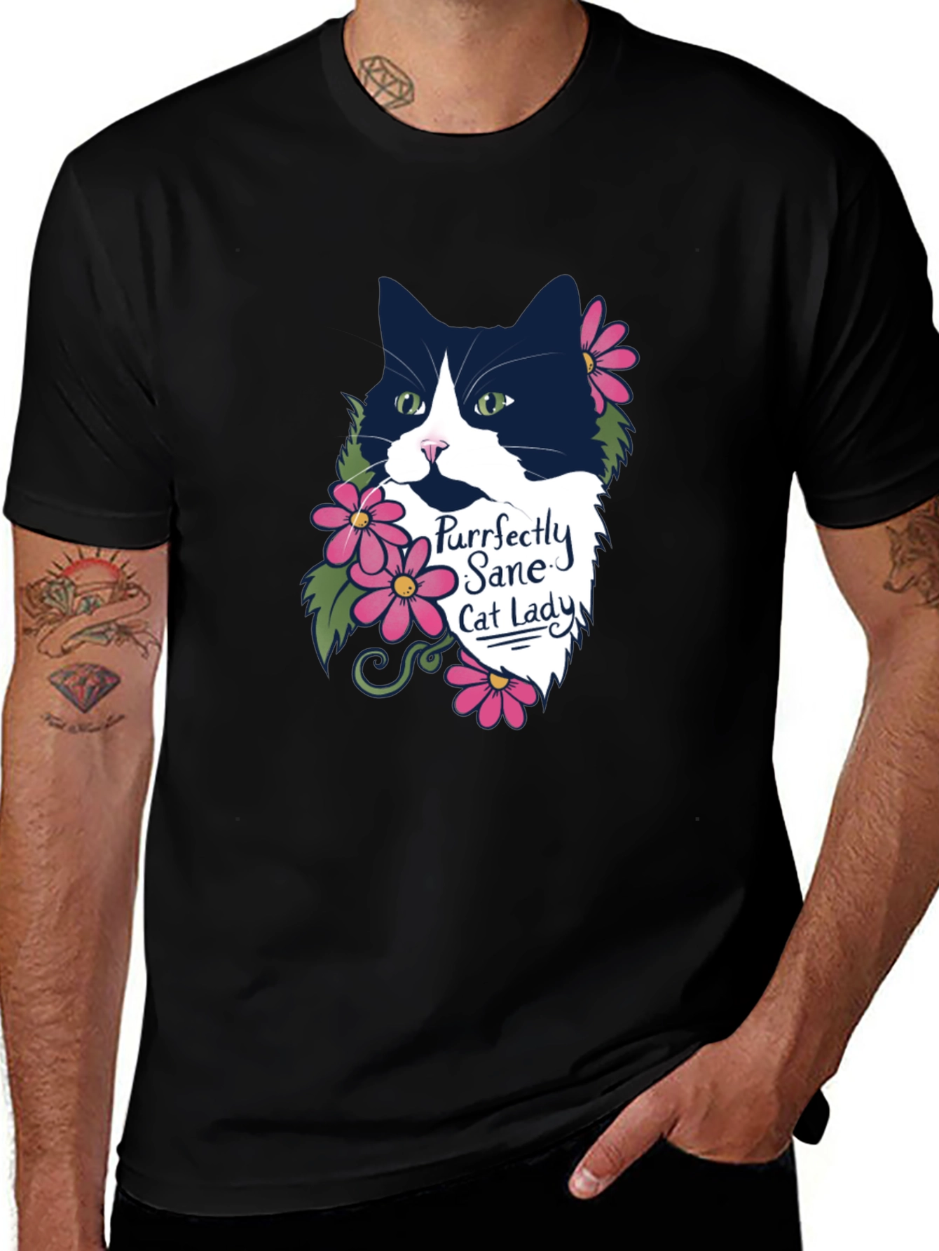 Purrfectly Sane Cat Lady Graphic T-Shirt