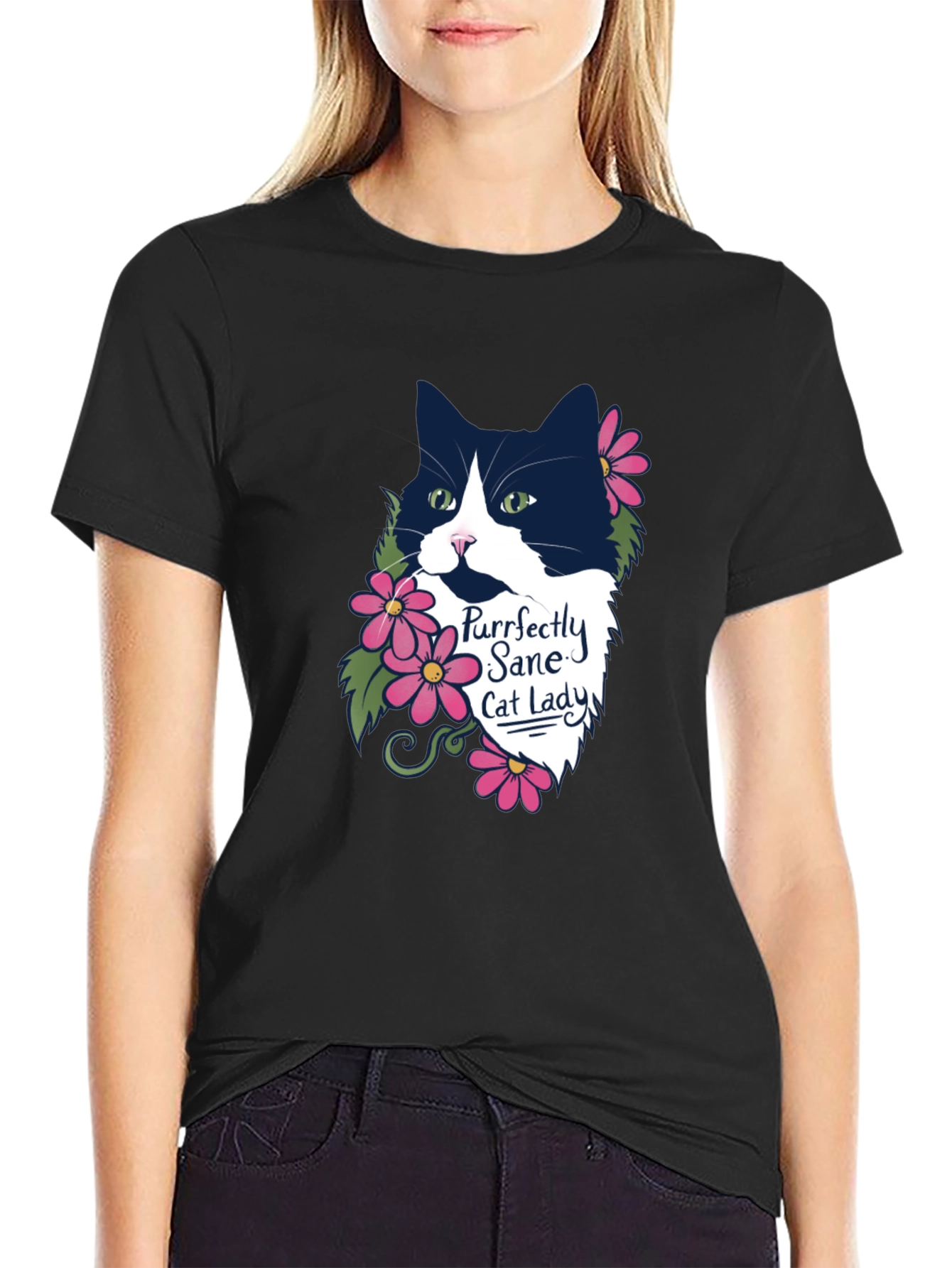 Purrfectly Sane Cat Lady Graphic T-Shirt