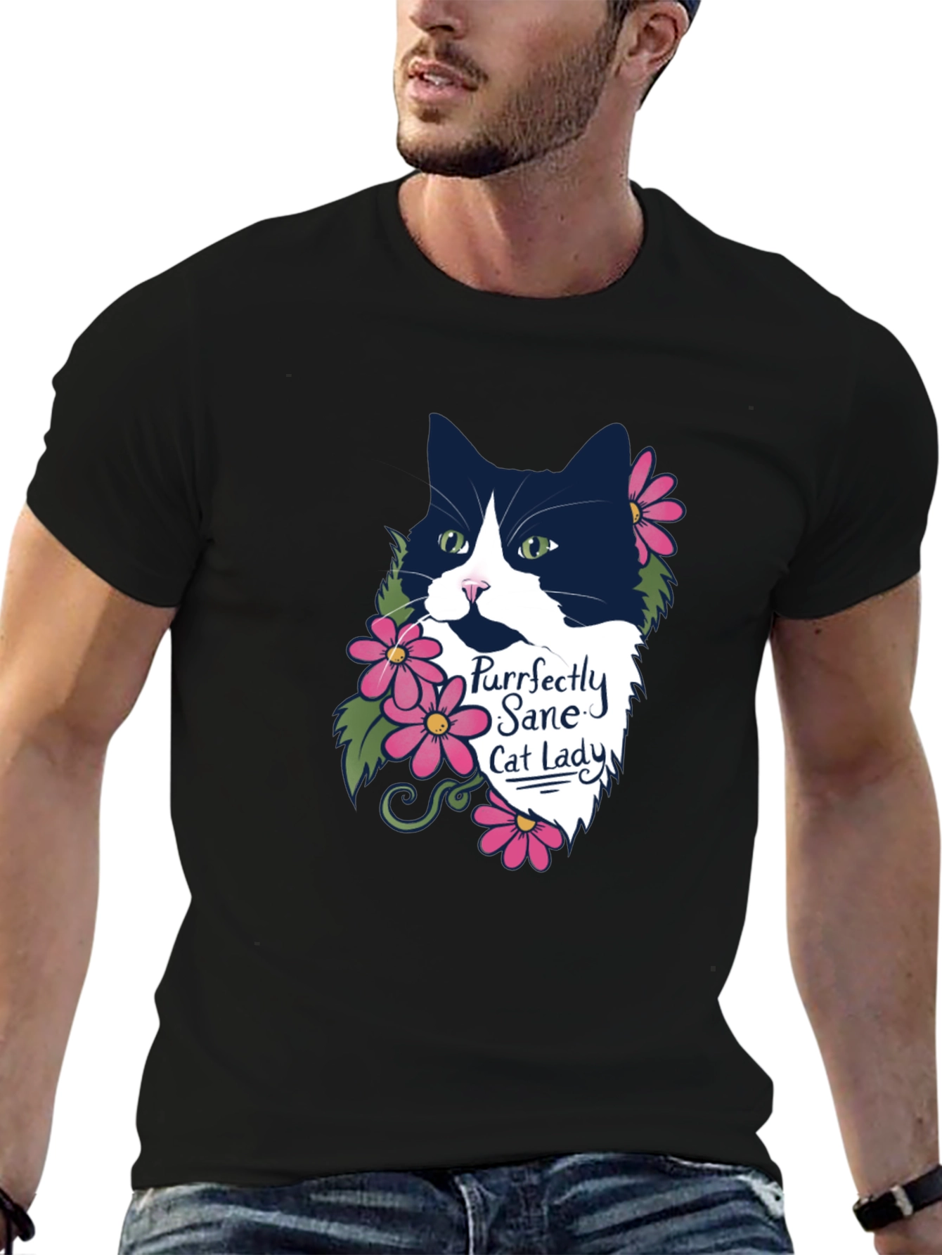 Purrfectly Sane Cat Lady Graphic T-Shirt