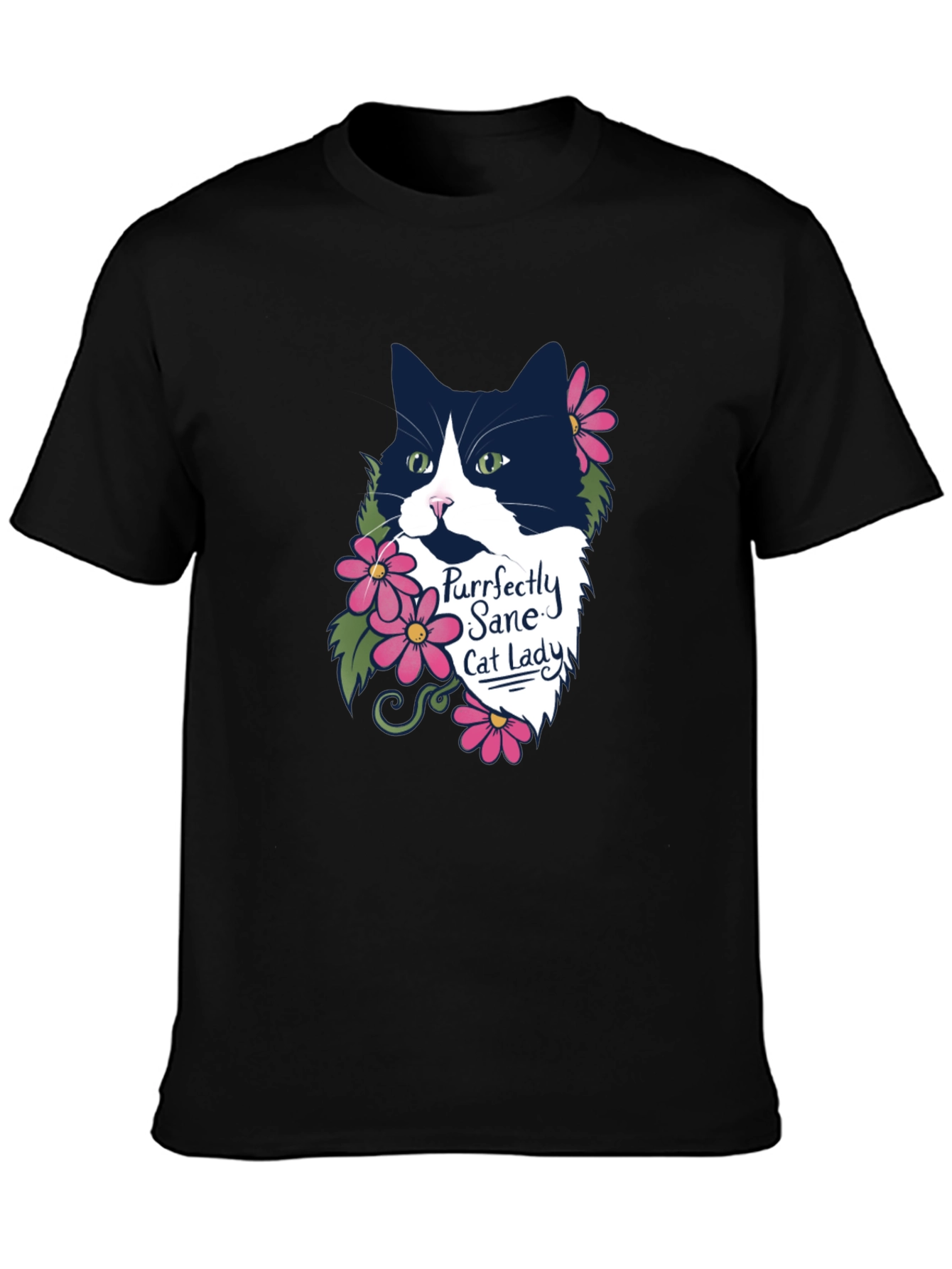 Purrfectly Sane Cat Lady Graphic T-Shirt