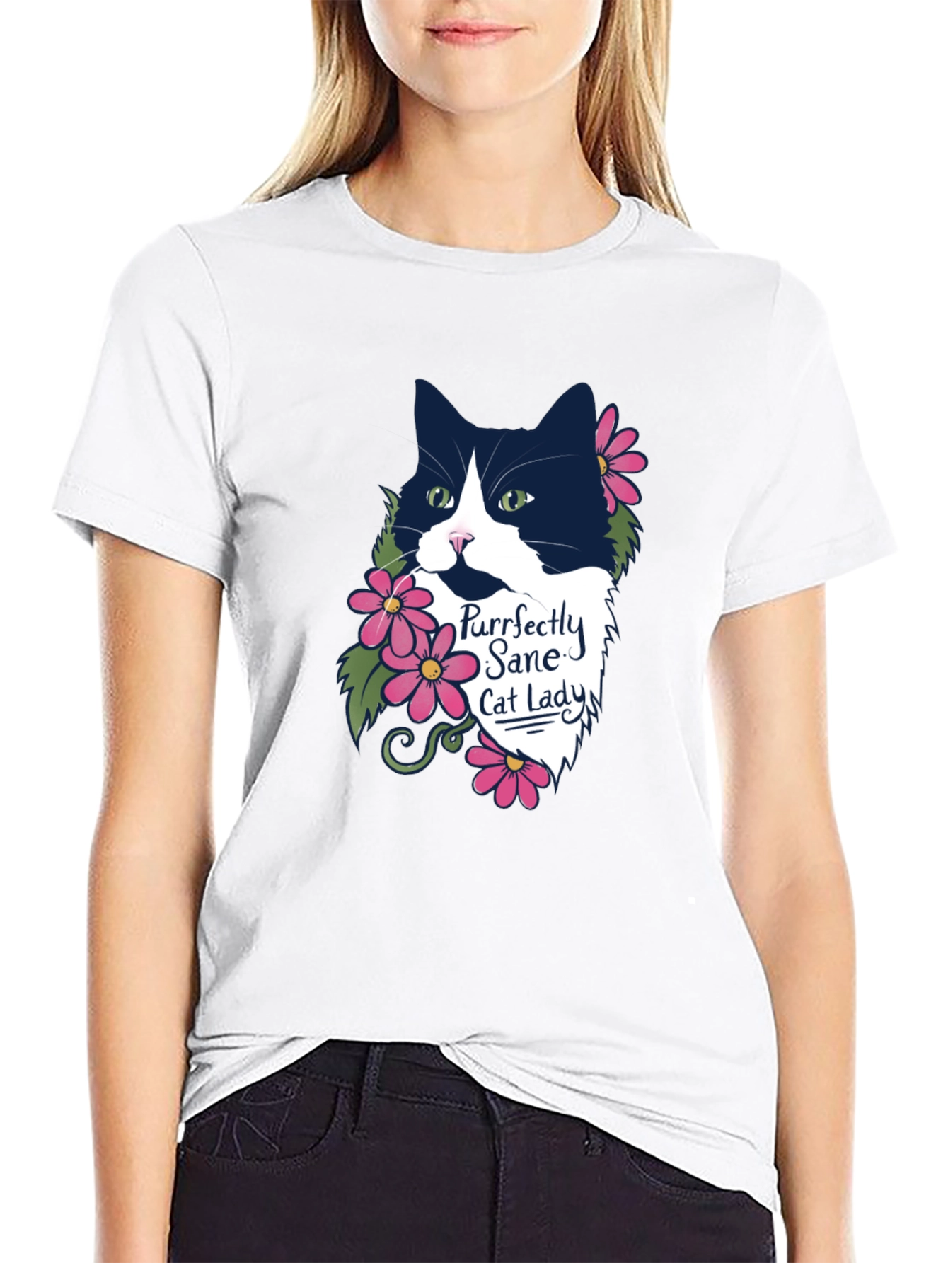 Purrfectly Sane Cat Lady Graphic T-Shirt