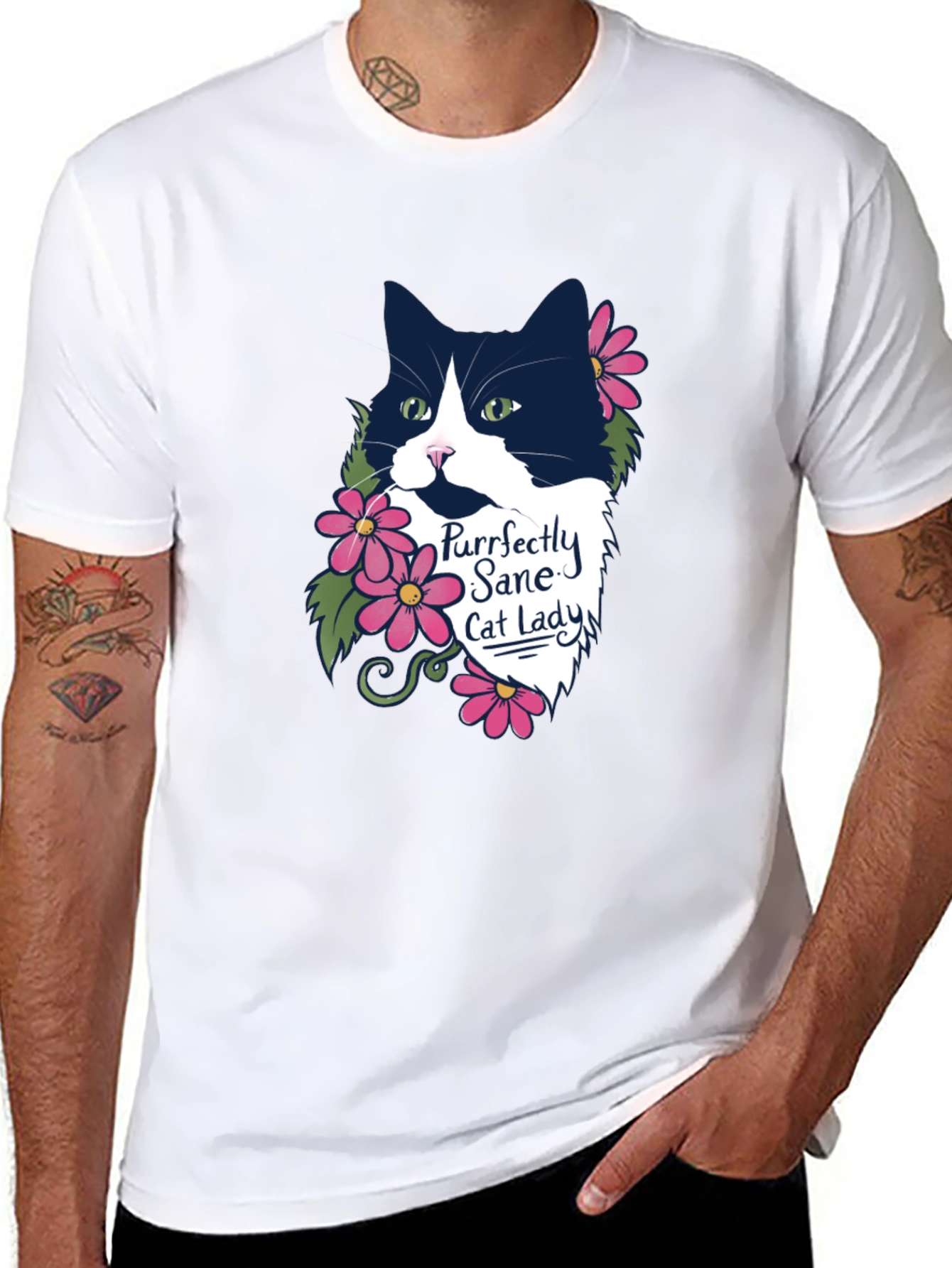 Purrfectly Sane Cat Lady Graphic T-Shirt