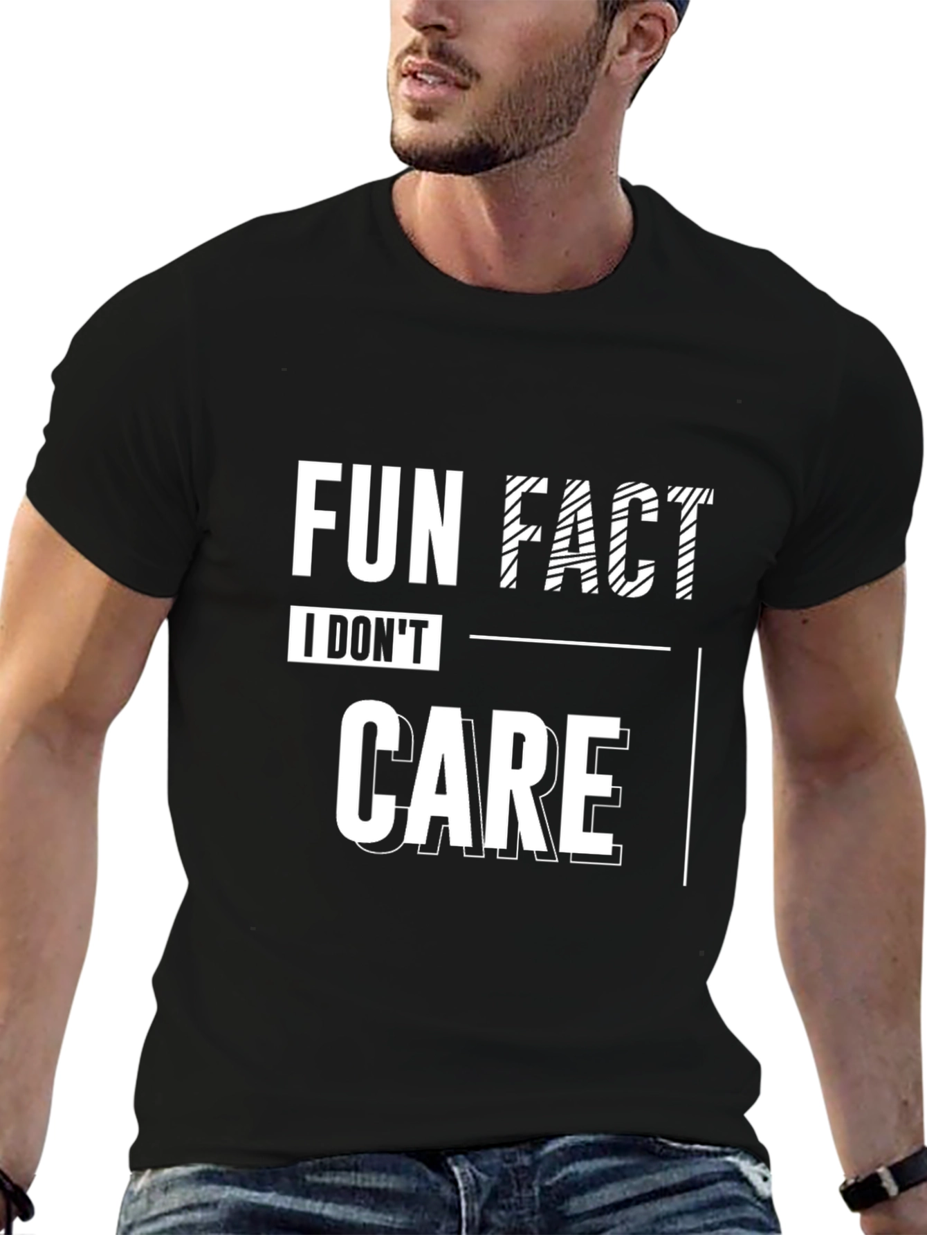 Fun Fact: I Dont Care Black Graphic Tee