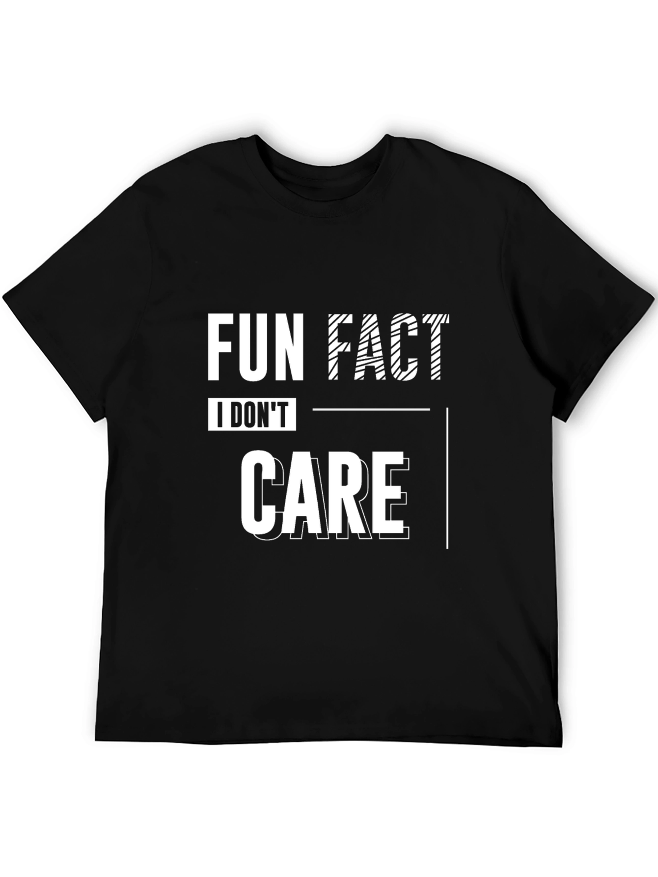 Fun Fact: I Dont Care Black Graphic Tee