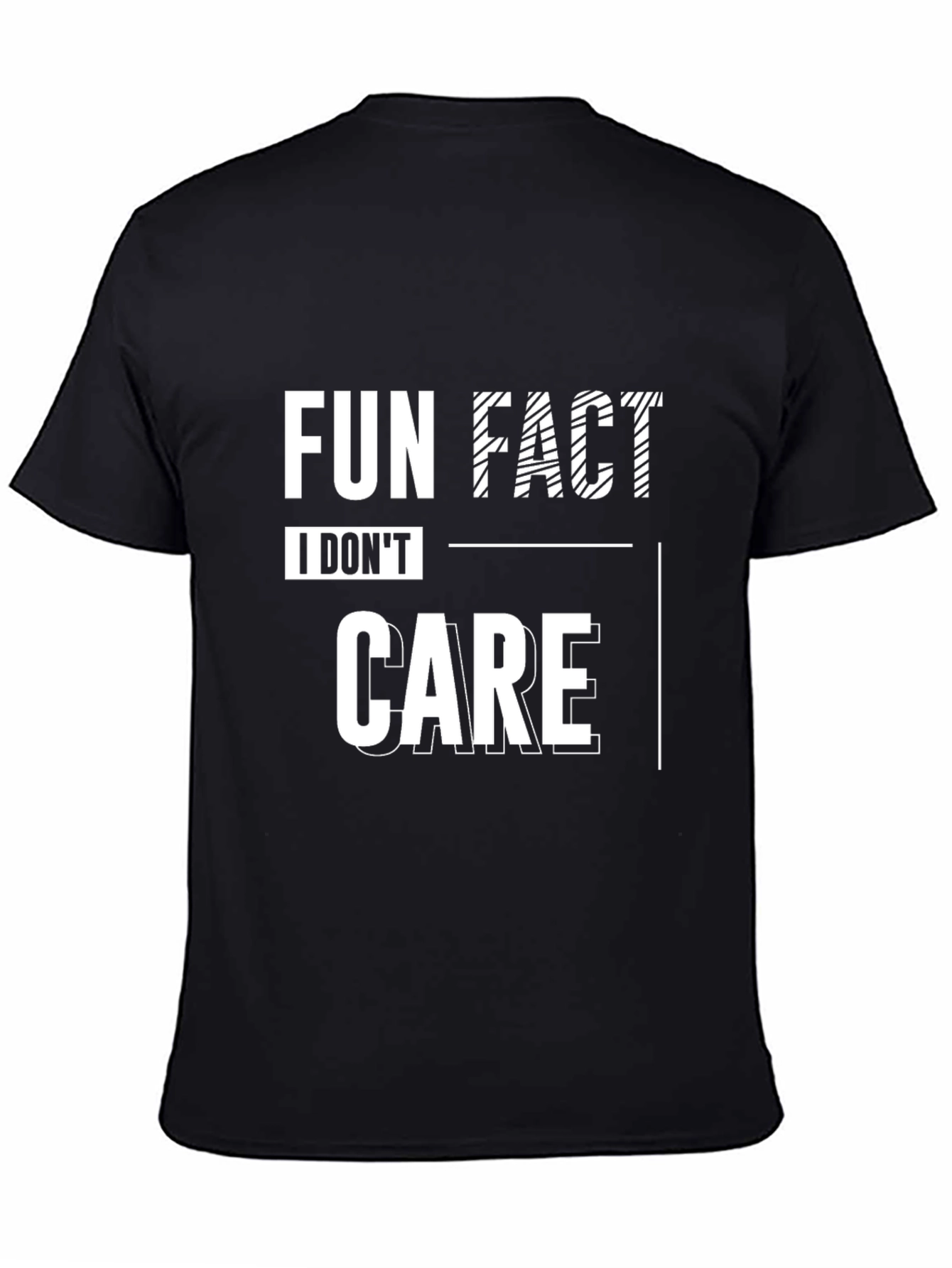 Fun Fact: I Dont Care Black Graphic Tee