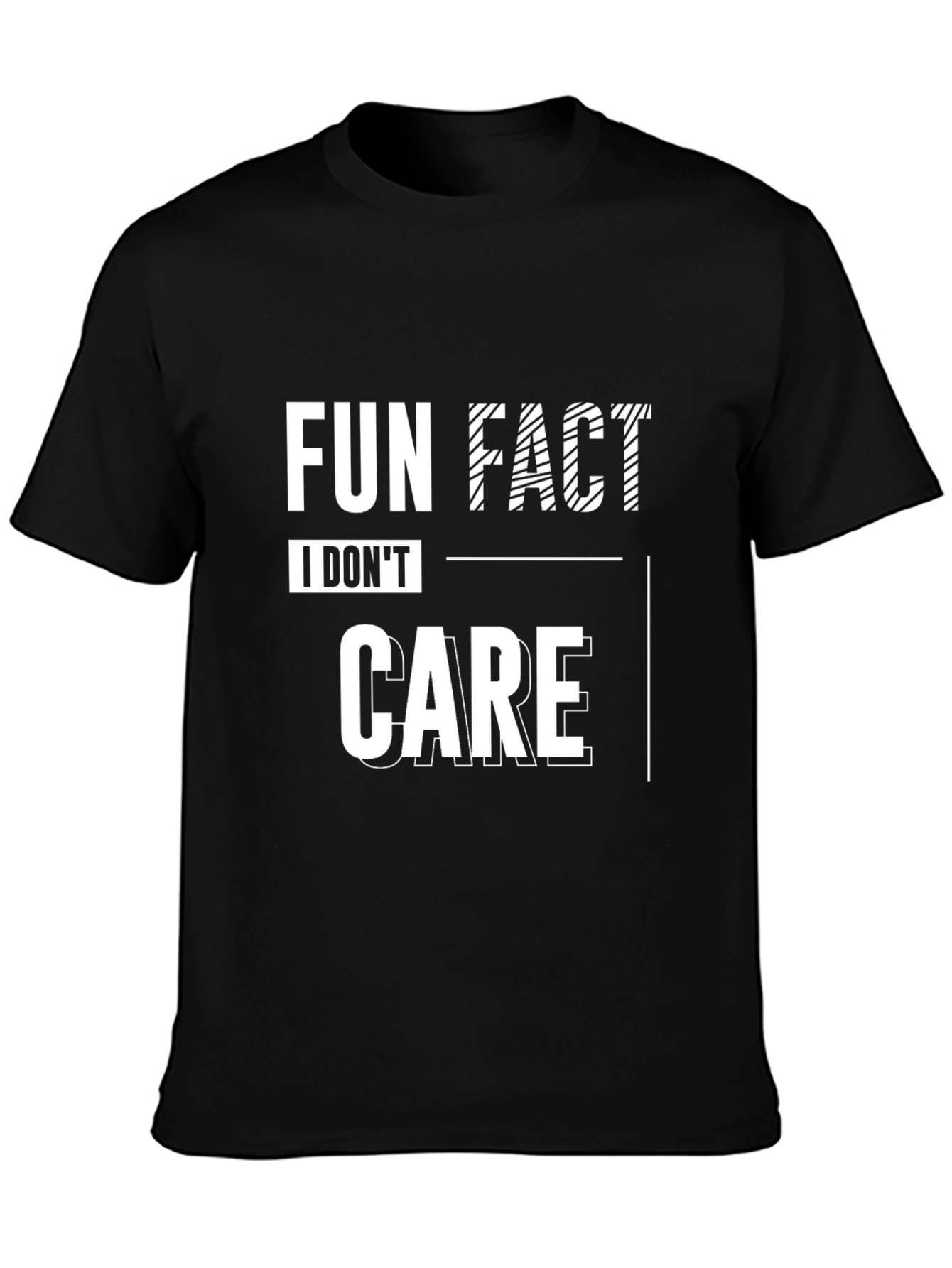 Fun Fact: I Dont Care Black Graphic Tee