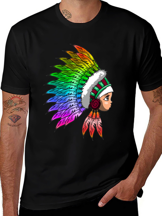 Colorful Headdress Graphic T-Shirt