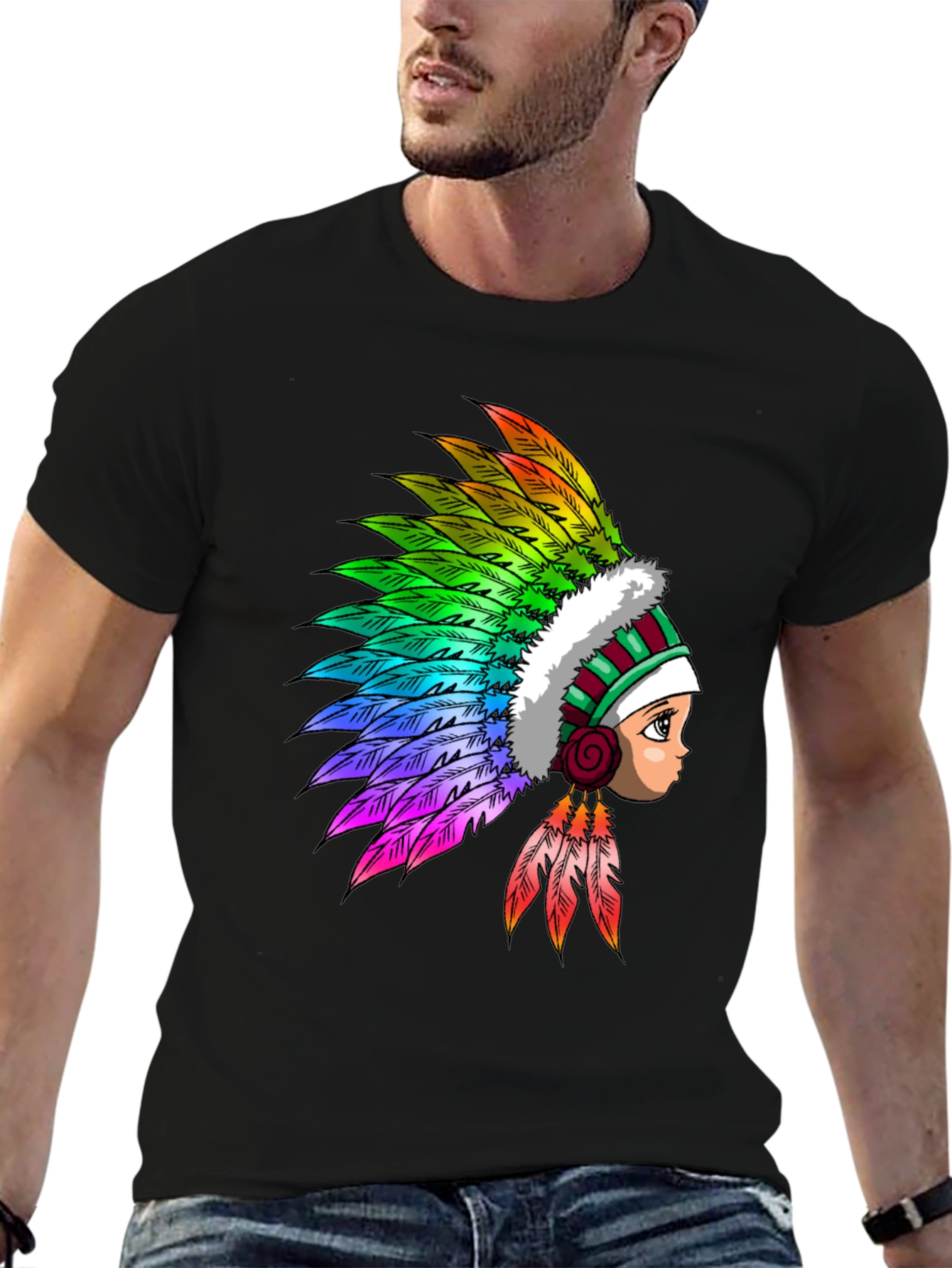 Colorful Headdress Graphic T-Shirt