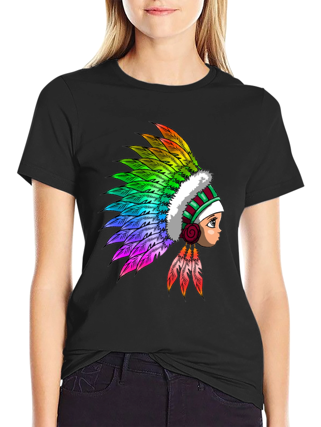 Colorful Headdress Graphic T-Shirt