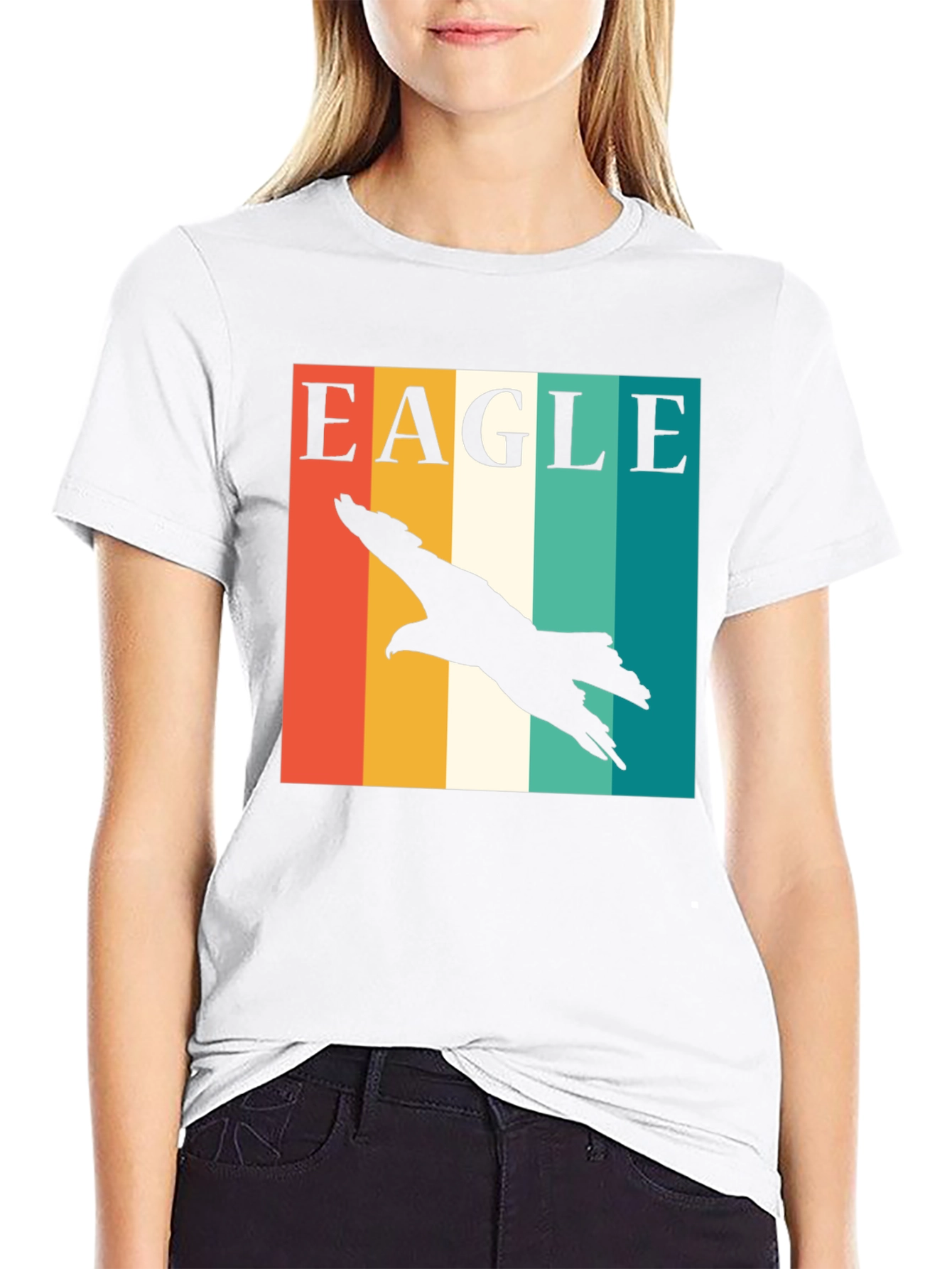 Eagle Silhouette Retro Style Graphic Tee