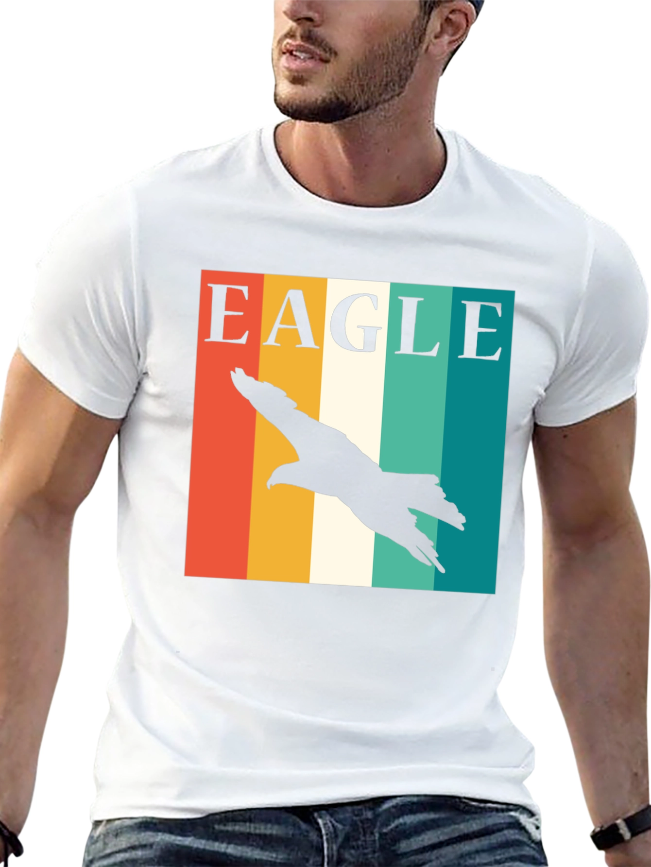 Eagle Silhouette Retro Style Graphic Tee