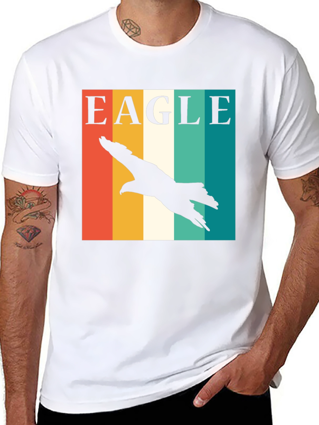Eagle Silhouette Retro Style Graphic Tee