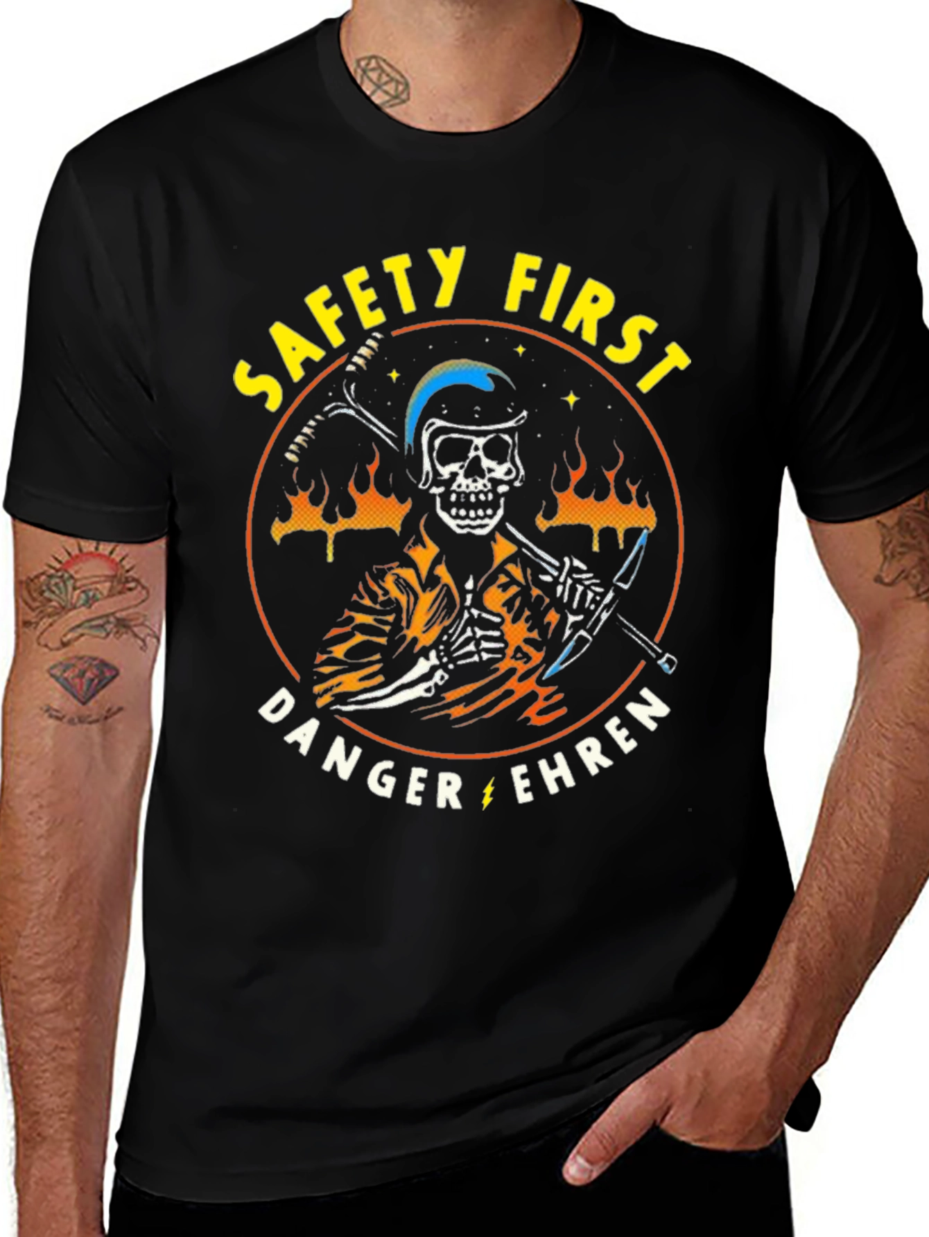 Safety First Skeleton Graphic Tee