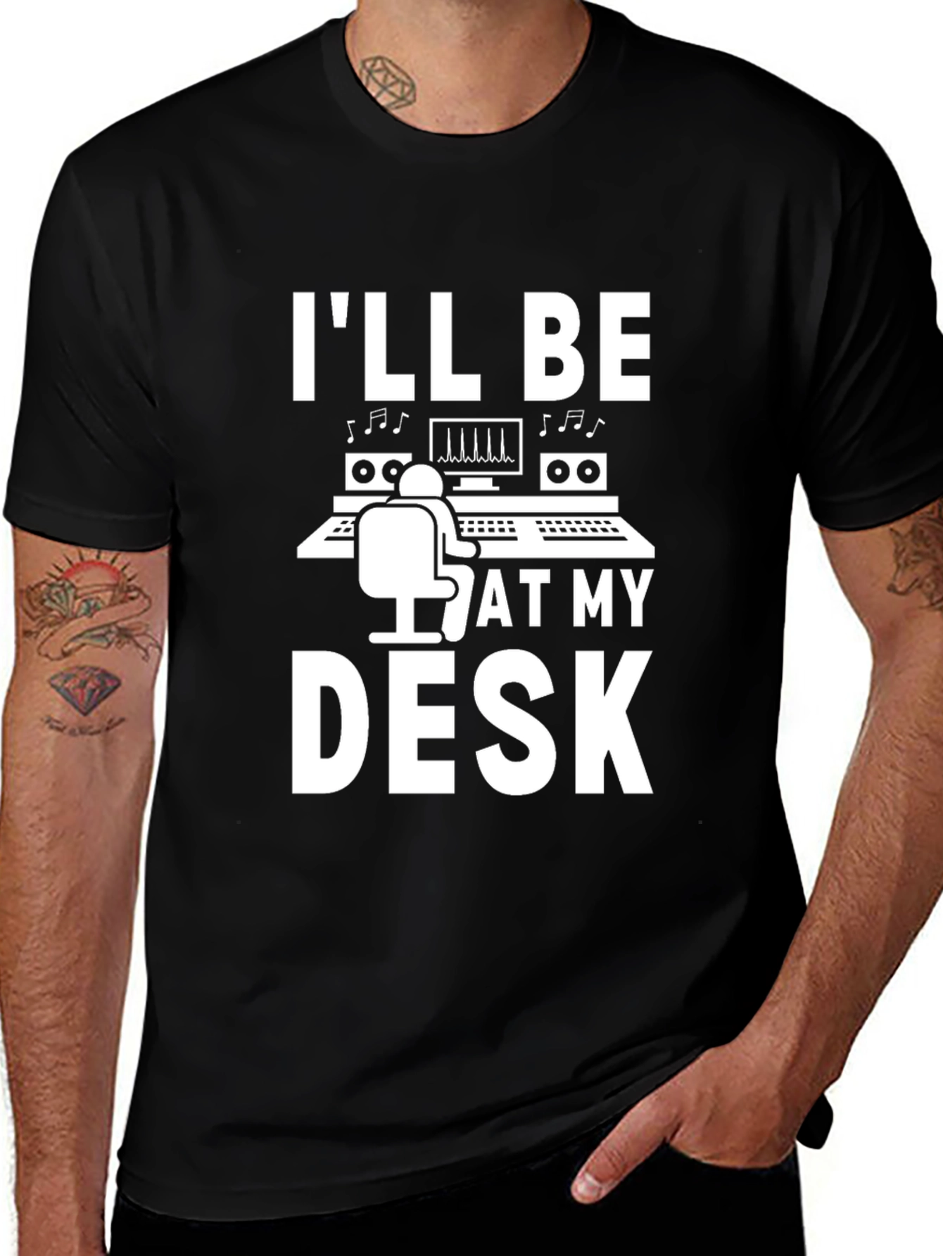 Ill Be At My Desk Musician Graphic Tee