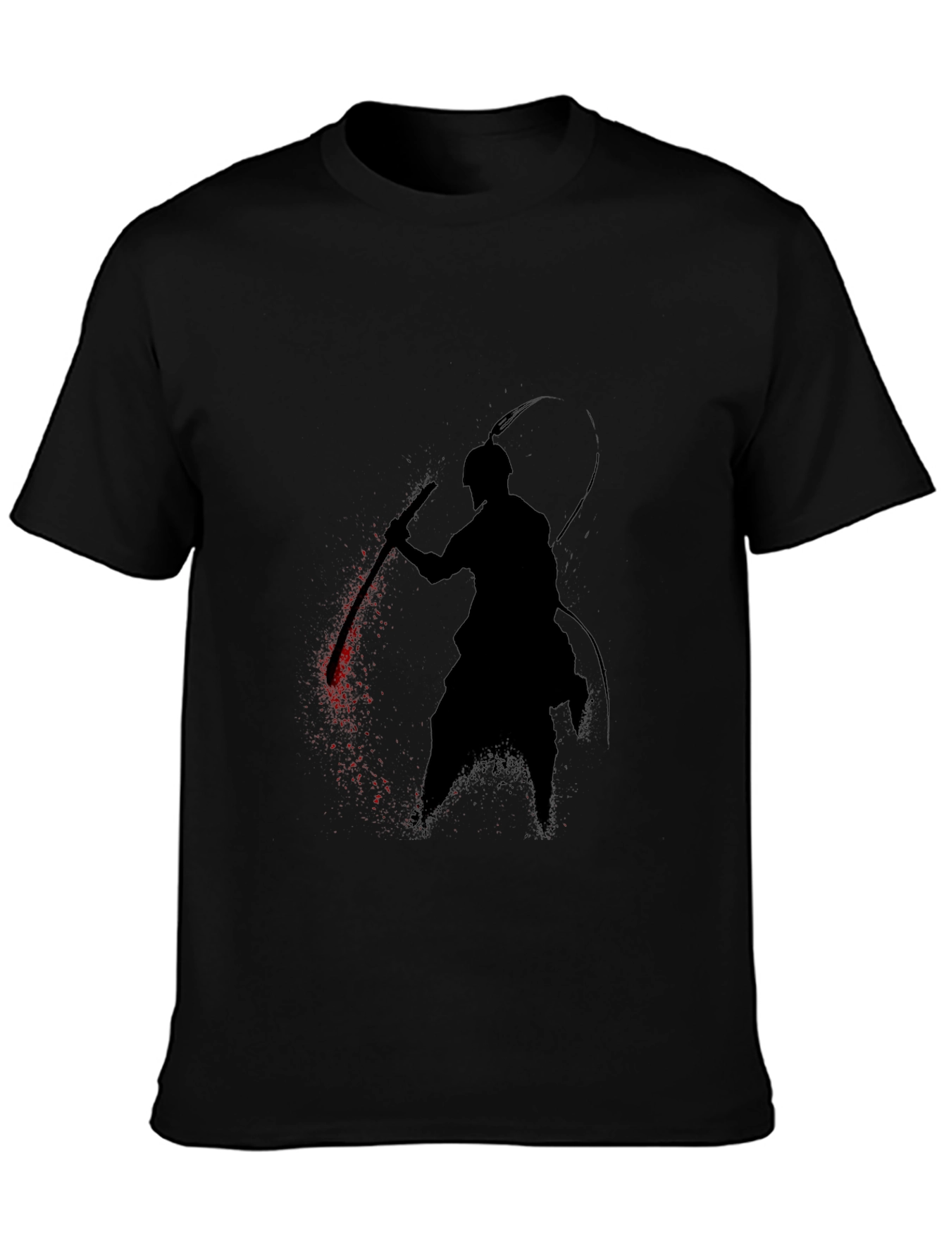 Samurai Silhouette Graphic Tee - Black